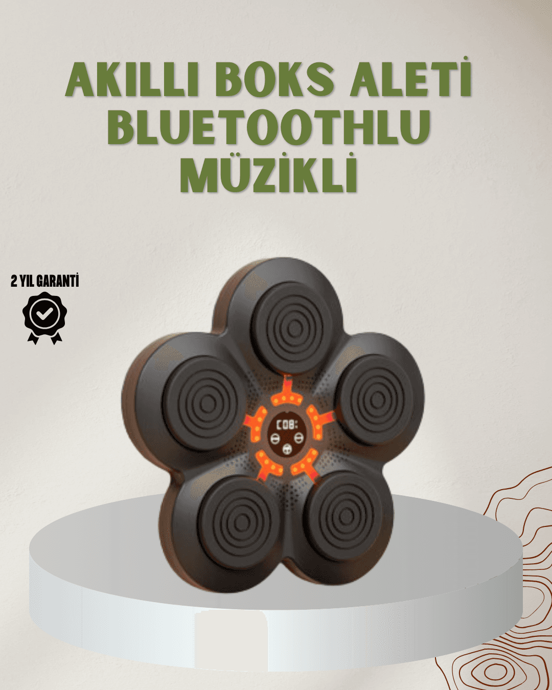 Bluetoothlu Akıllı Boks Antrenman Cihazı Işıklı Hedefli Kardiyo ve Fitness Aleti