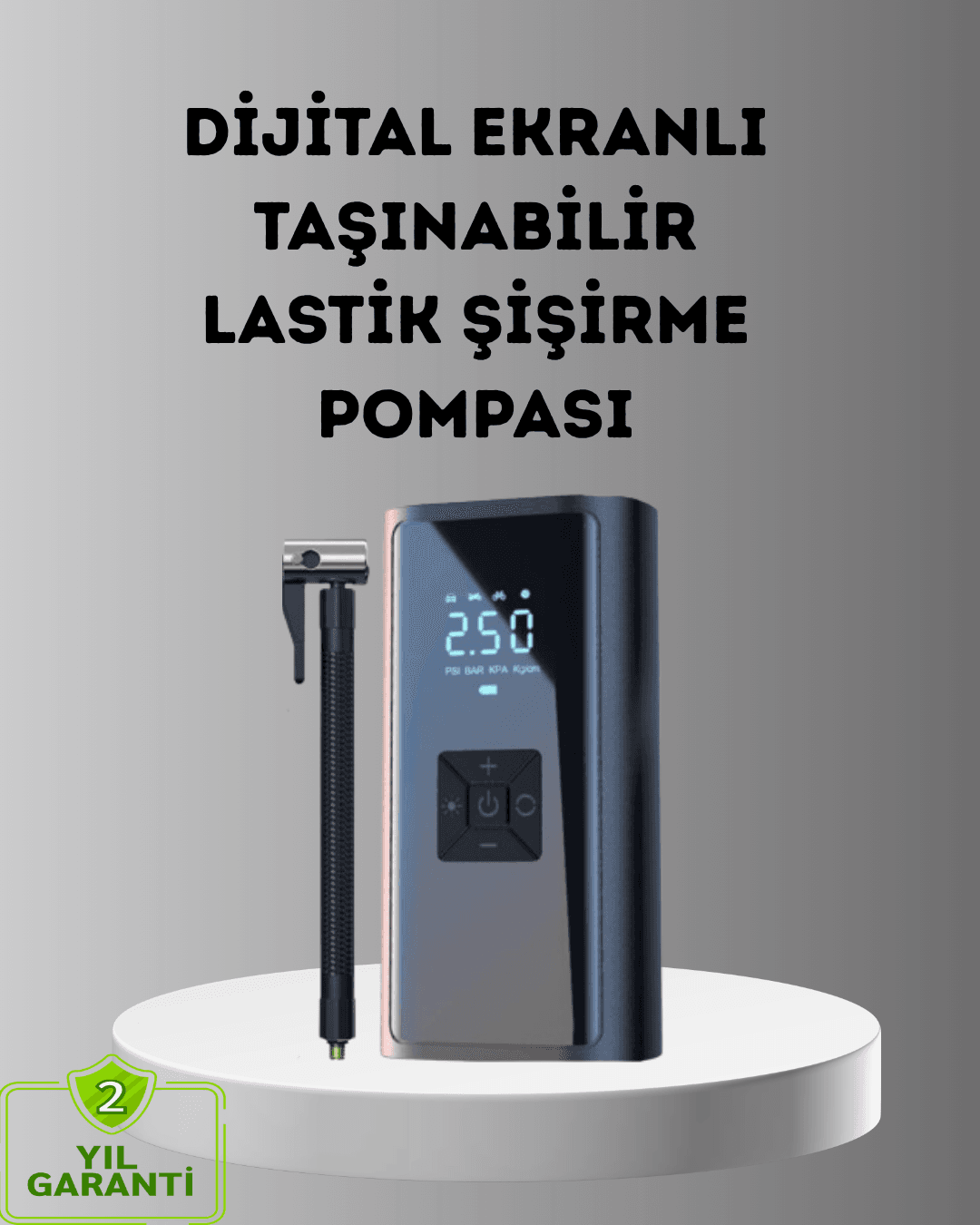 Dijital Ekranlı Kablosuz Hava Pompası LED Işıklı 12V 80W