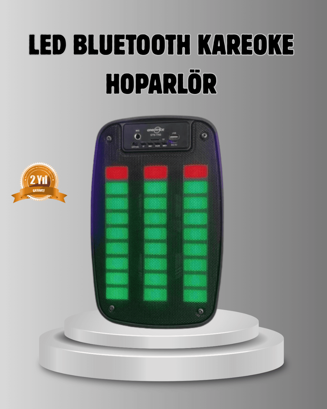 GTS 1793 Işıklı 6.5 İnç Kablosuz Hoparlör Bluetooth, USB ve FM Özellikli