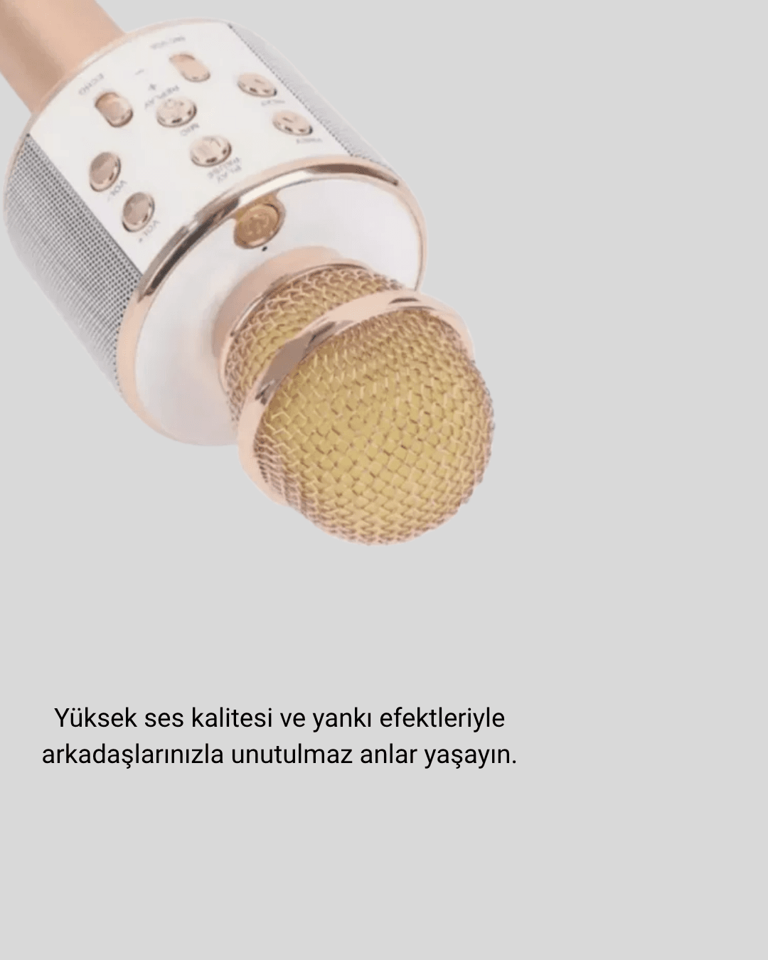 Karaoke Mikrofonu Bluetooth USB AUX Girişli Yankı Efektli 3