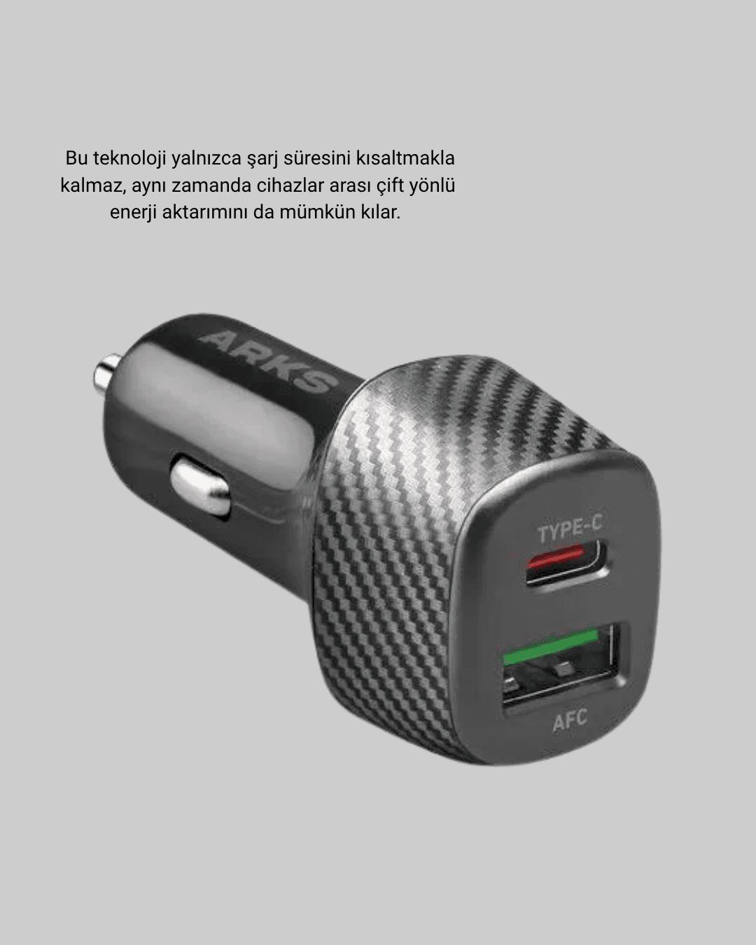 Araç Tipi Hızlı Şarj Adaptörü Type-C PD USB Çift Port Kompakt 3