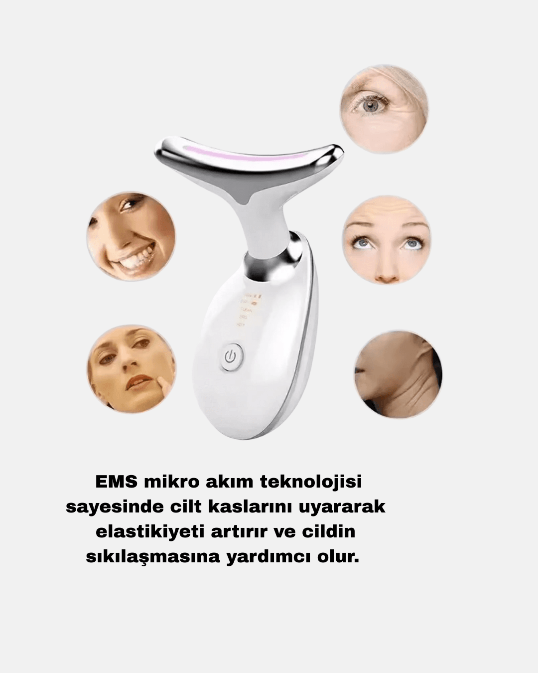 Kablosuz Şarjlı Yüz Sıkılaştırıcı Cihaz EMS Mikro Akım Anti-Aging Masaj Aleti 3