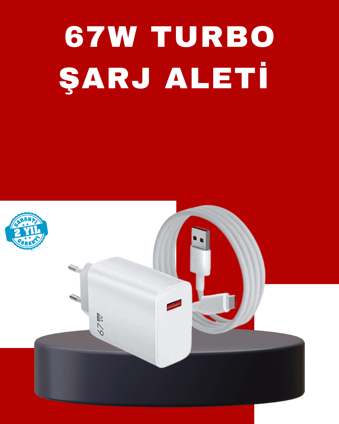 67W Hızlı Şarj Adaptörü Mi 10 Mi 11 Mi 12 Uyumlu Type-C QC 5.0