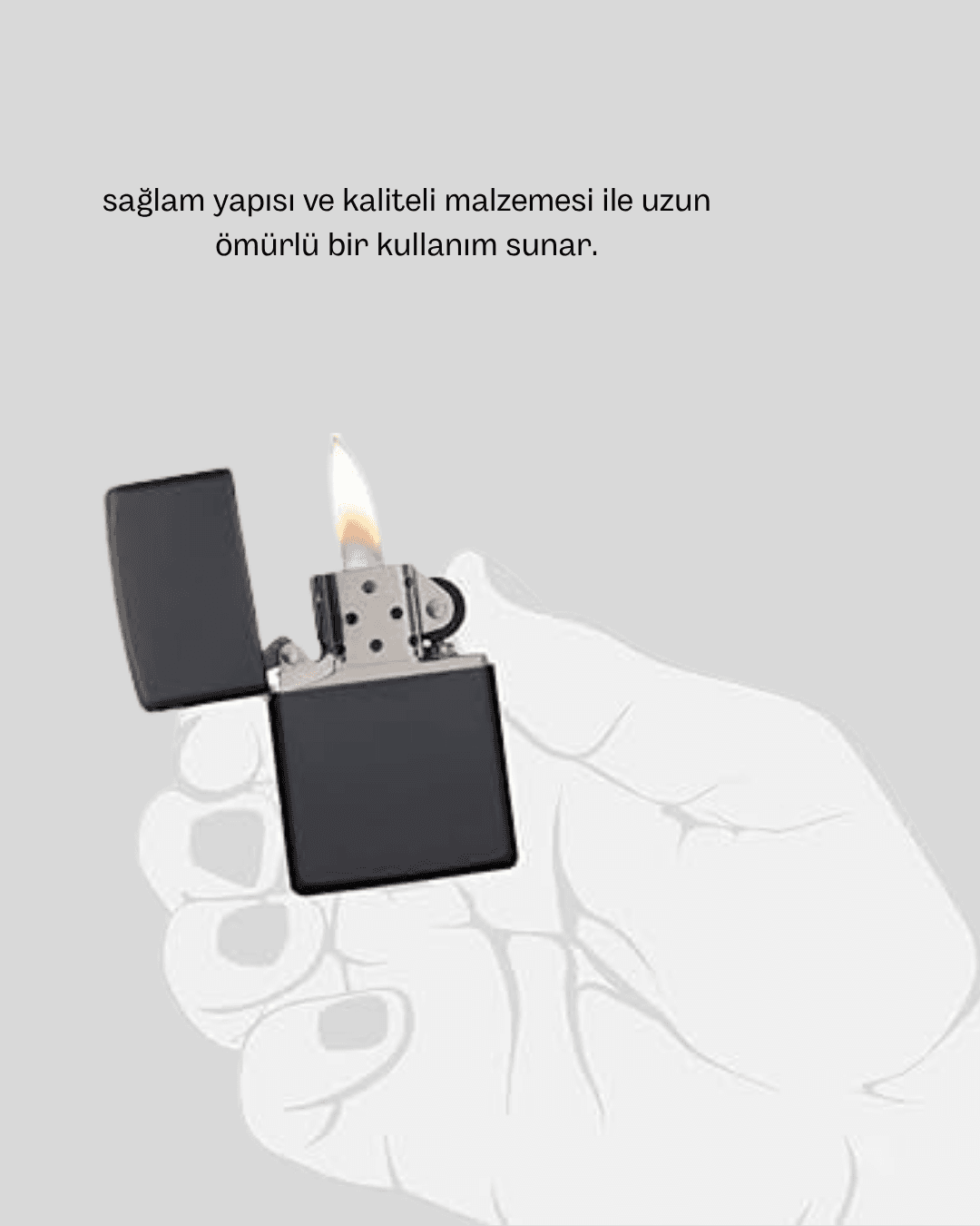 Tasarım Metal Çakmak Minimal Mat Yüzeyli ve Şık Görünümlü 3
