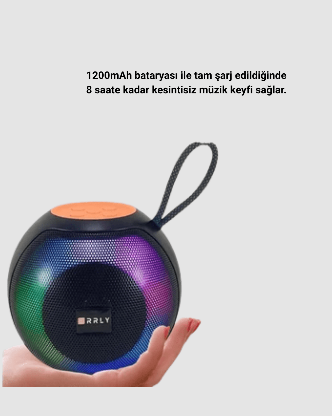 Bluetooth 5.0 Hoparlör – RGB Işıklı, Güçlü Bas ve 360° Surround Ses 3