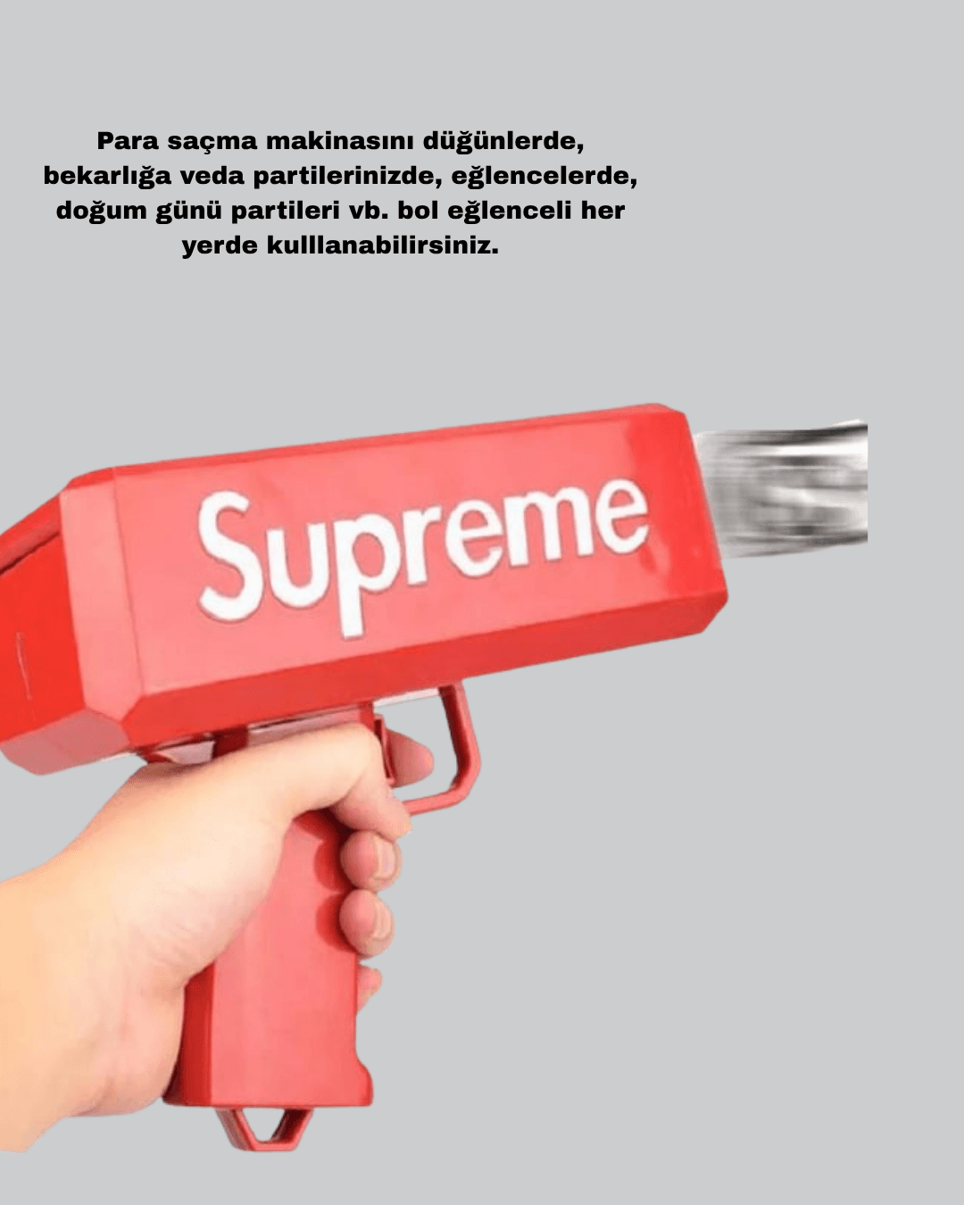 Super Money Gun Para Saçma Tabancası Yüksek Atış Güçlü Kırmızı Model 6