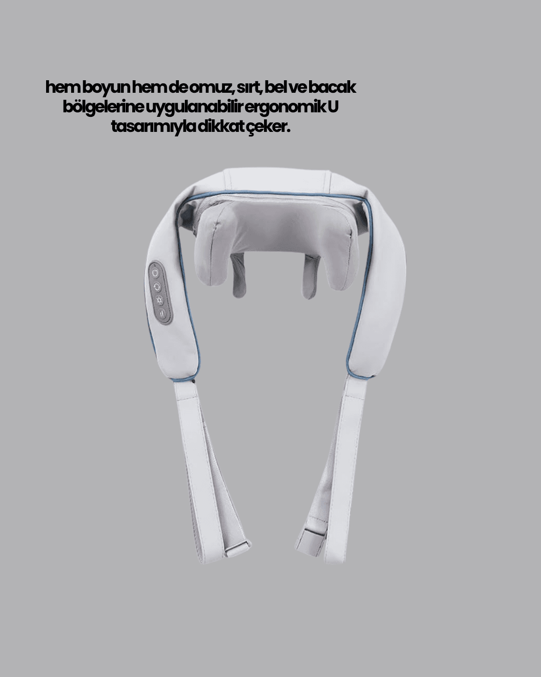Titreşimli Boyun Masaj Cihazı Isı Terapili Şarjlı VNB-01 Ergonomik U Tasarım 4