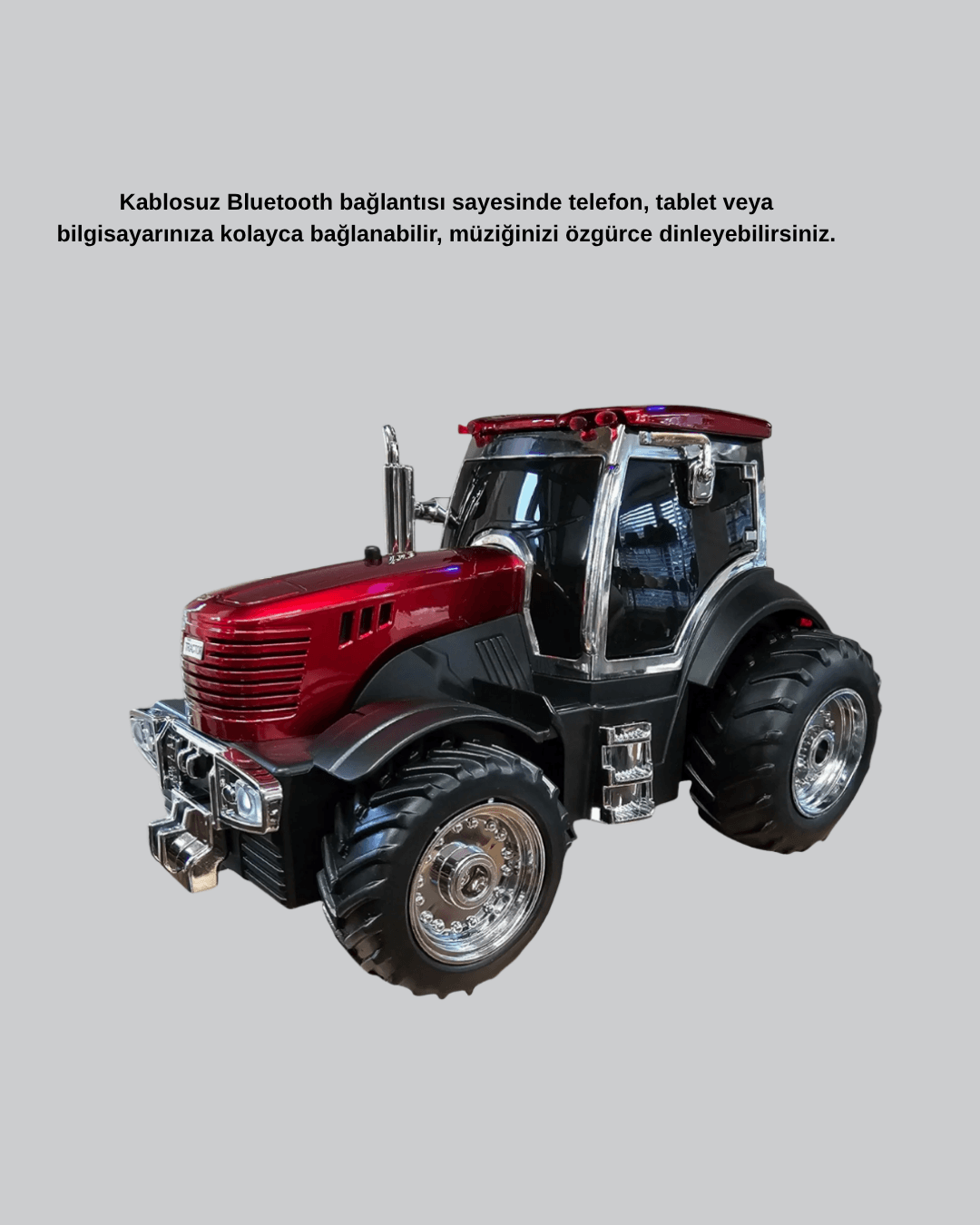 Bluetooth Nostaljik Traktör Hoparlör LED Işıklı 12W Güçlü Ses 4