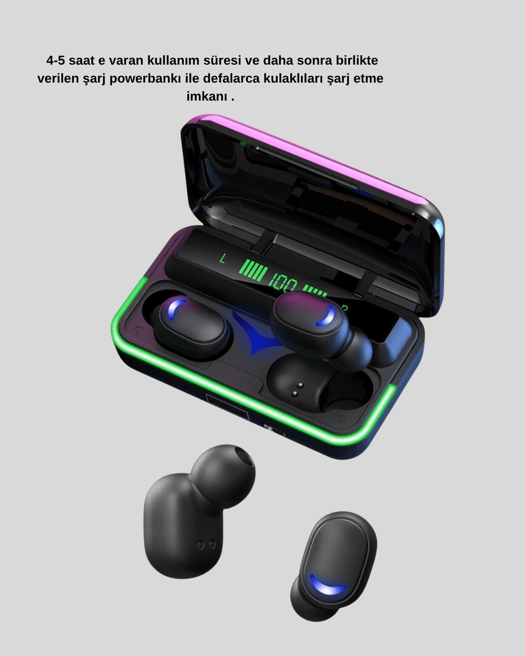Gaming Bluetooth Kulaklık 800mAh Powerbank Düşük Gecikmeli 4