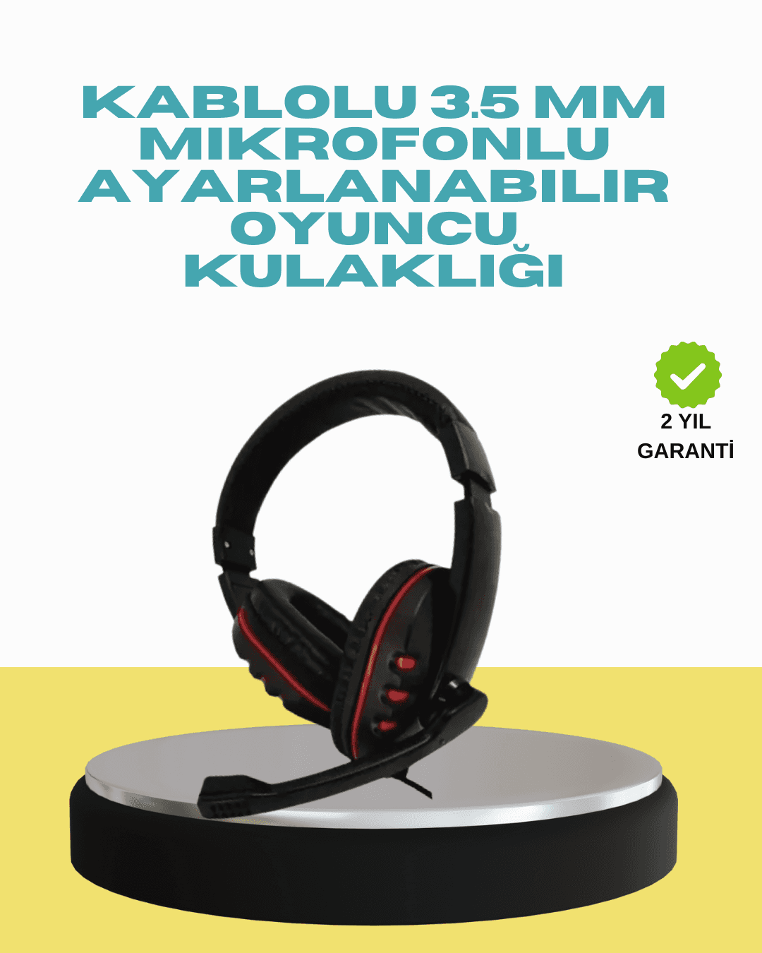 Kırmızı Işıklı Oyun Kulaklığı Kablolu Mikrofonlu Profesyonel Stereo Ses