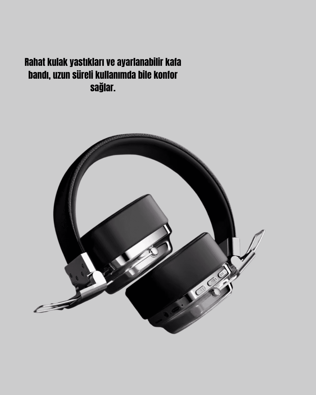 Bluetooth Kablosuz Kulak Üstü Kulaklık Katlanabilir Konforlu ve Şık Tasarımlı 4