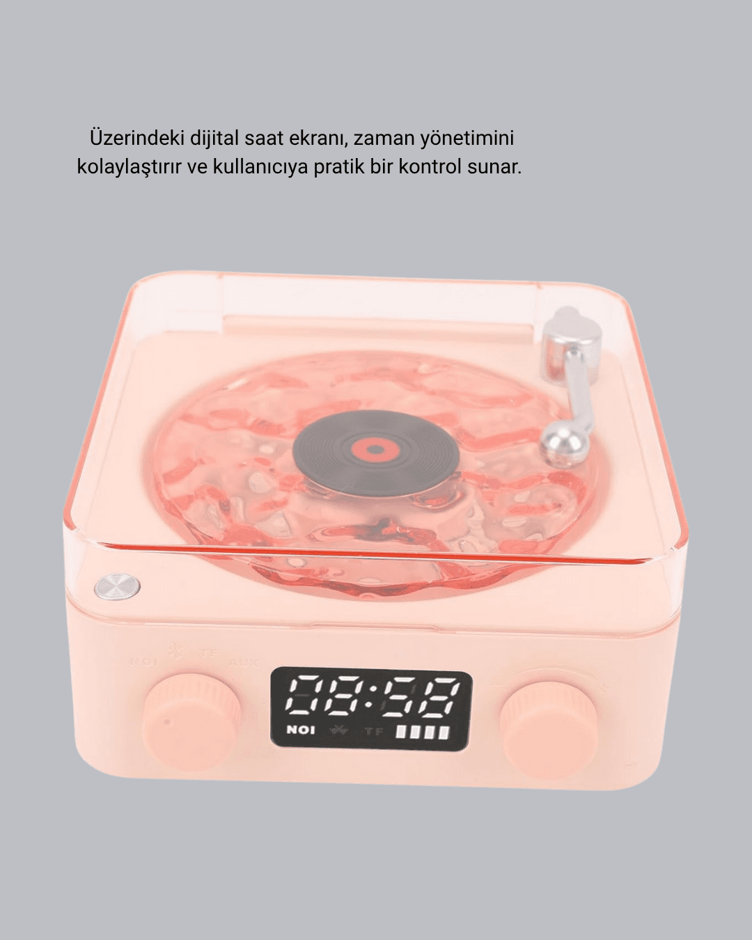 Gece Lambası Stereo Bluetooth Hoparlör Dijital Saat Su Dalgası Efektli 3-ü-1 Cihaz 4