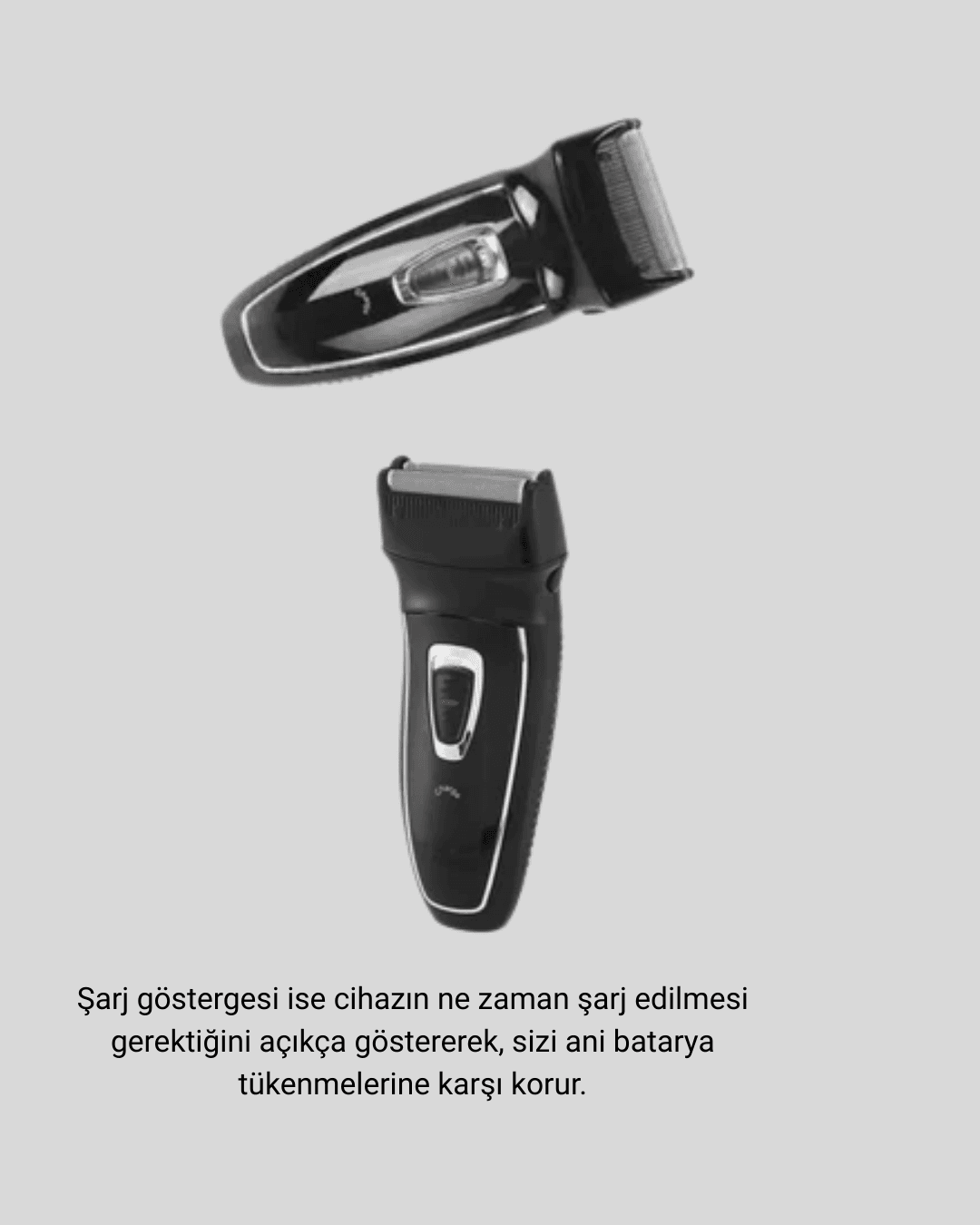 Şarjlı Kablosuz Tıraş Makinesi Çift Başlık Kuru Tıraş Ergonomik Taşınabilir 4