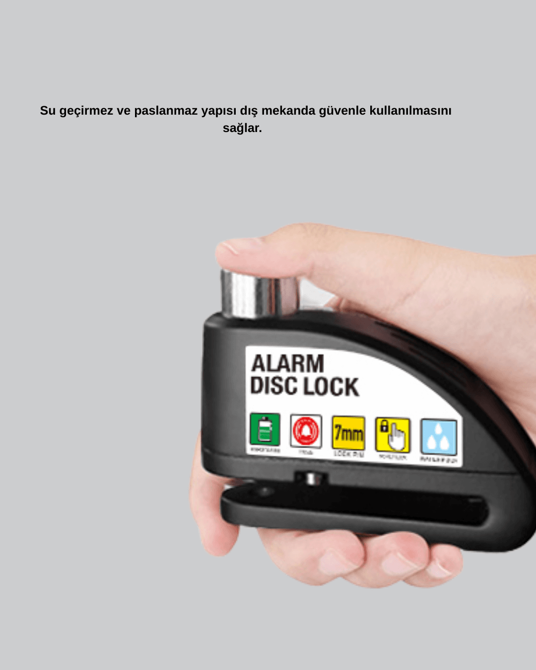 Titreşim Sensörlü Alarmlı Motosiklet Disk Kilidi 14mm Çelik Çift Kilitleme 4