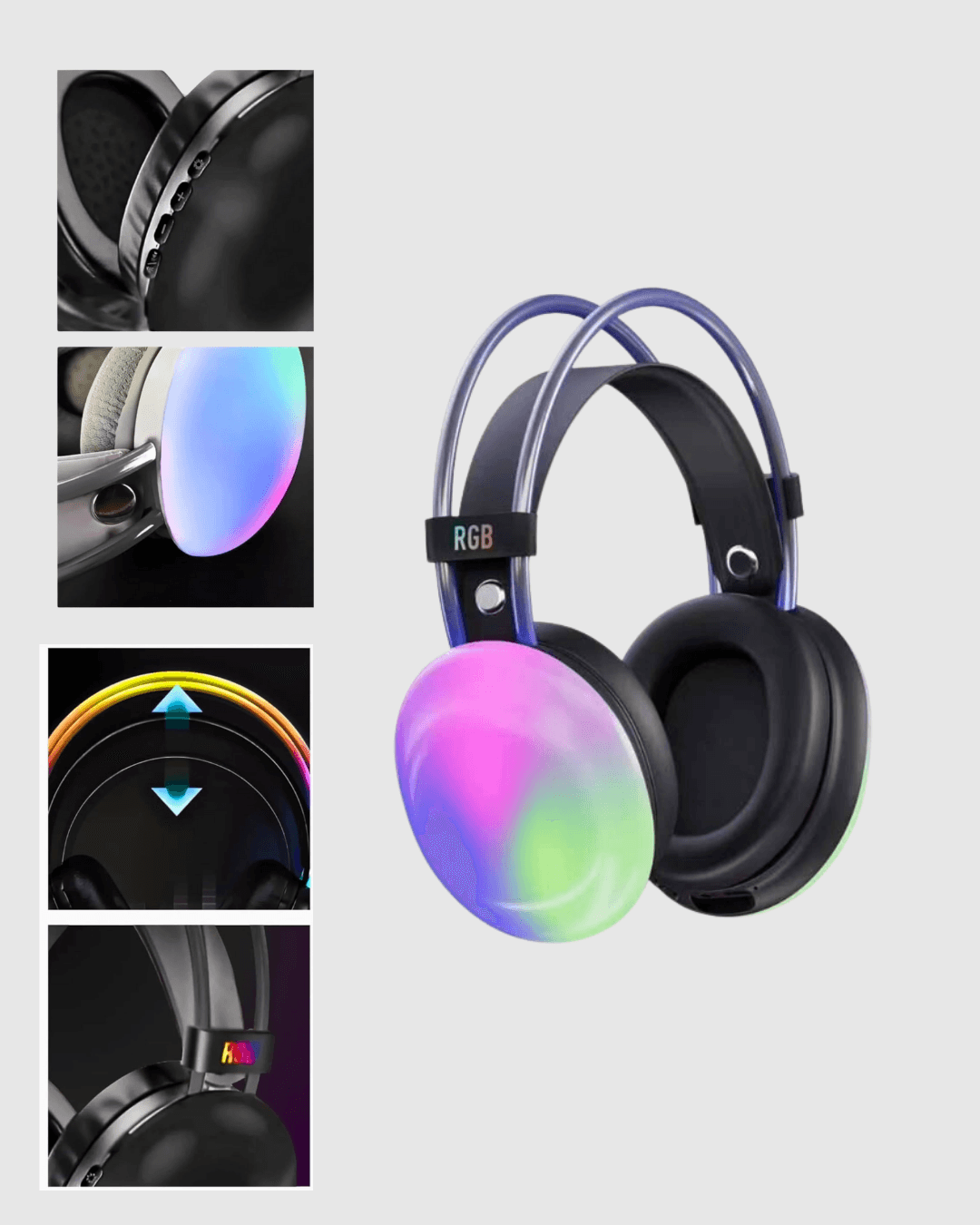 Ergonomik RGB Bluetooth Kulaklık 3D Ses 4