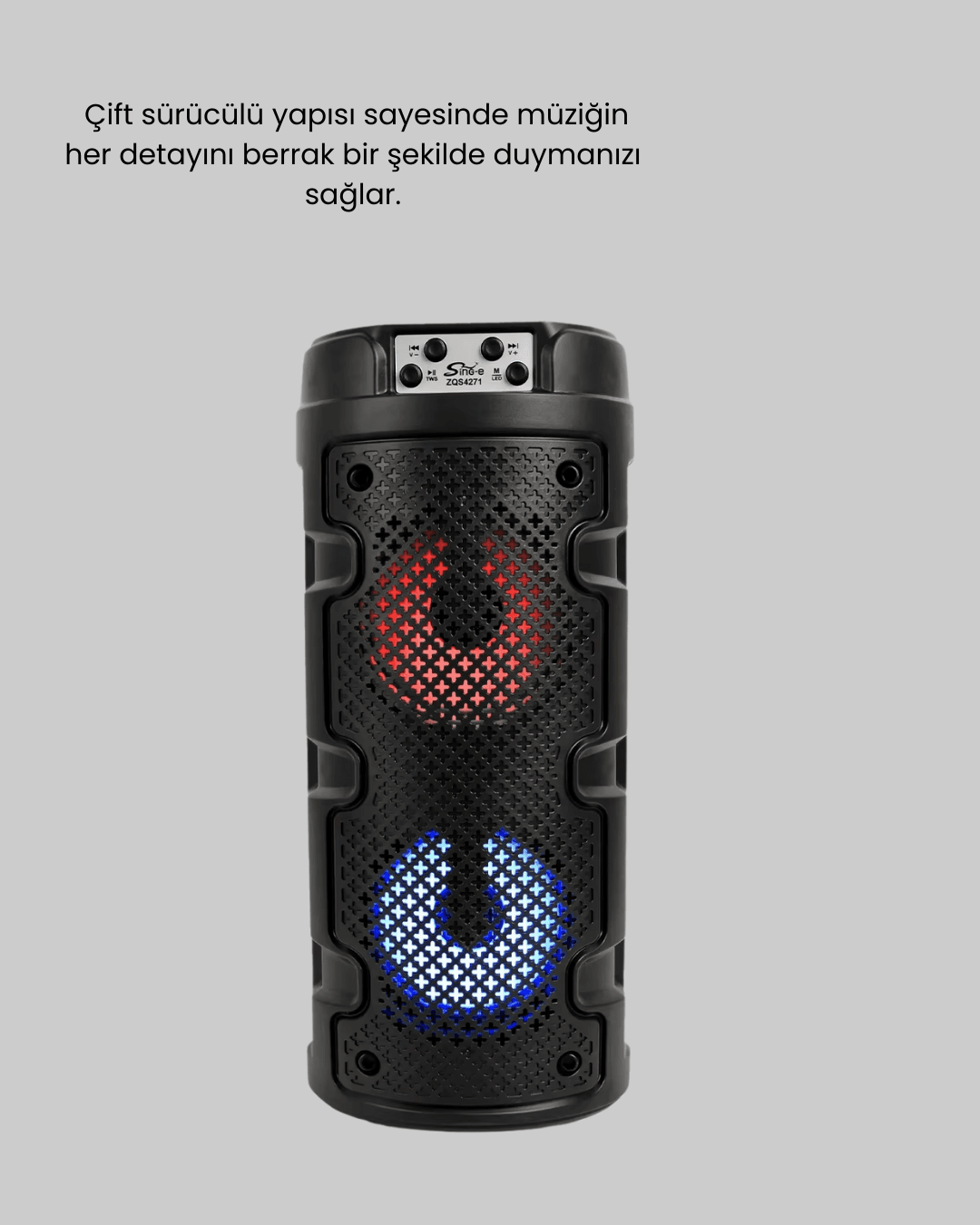 Kablosuz Stereo Hoparlör USB + SD Kart + AUX Destekli Bluetooth 5.0 4