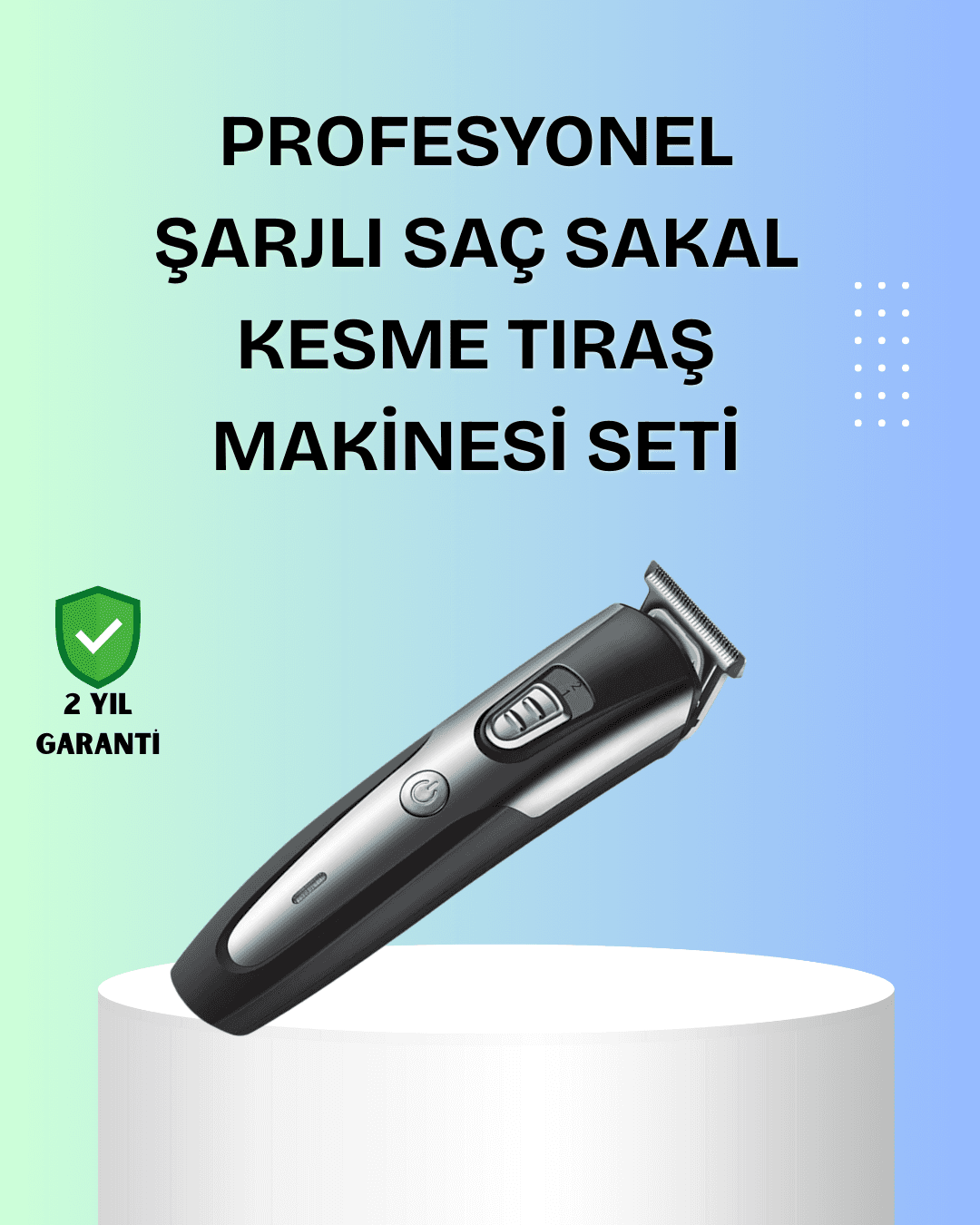 Kuaför Tipi Şarjlı Saç ve Sakal Kesme Makinesi Güçlü Motorlu