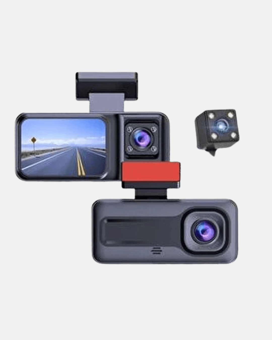 Üç Kameralı Dash Cam 170° Geniş Açılı Full HD Gece Görüşlü 4