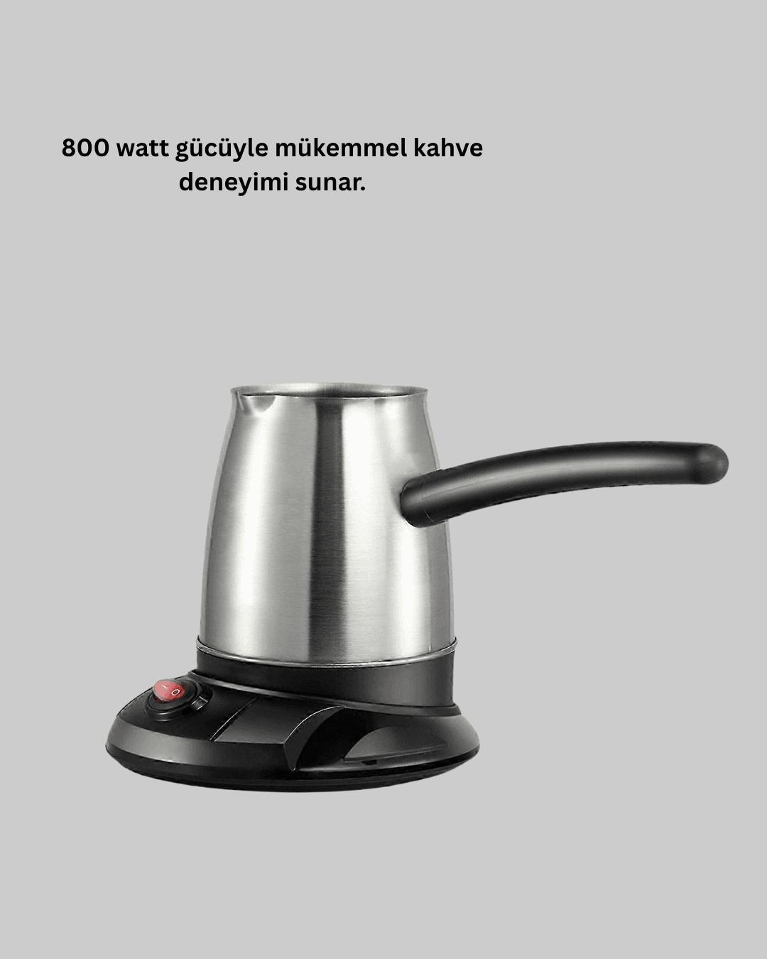 Paslanmaz Çelik Elektrikli Cezve 800W 6 Fincan Kapasiteli 4