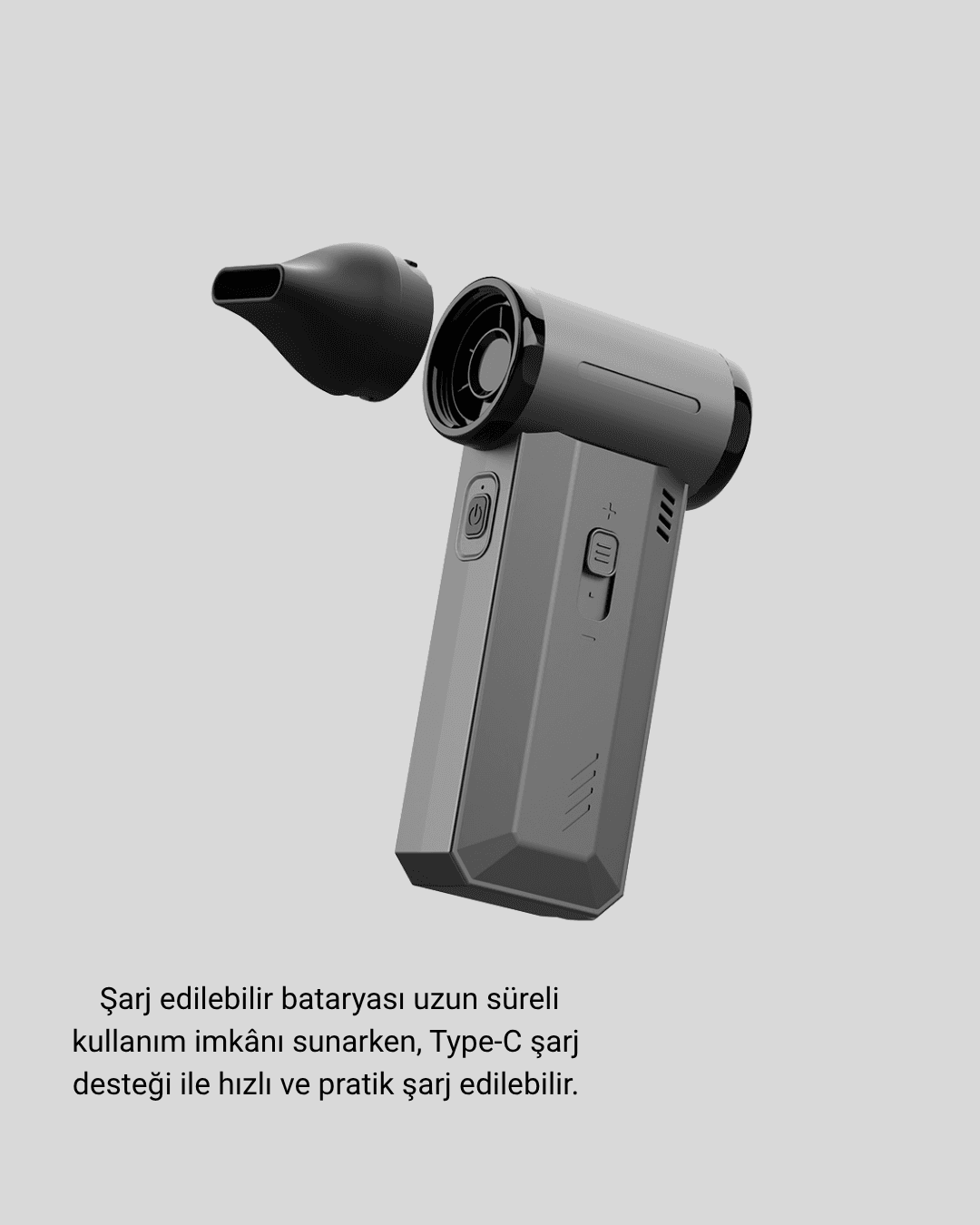Şarjlı 130000 RPM Hava Üflemeli ve Vakumlu Araç Ev Temizlik Makinesi 4