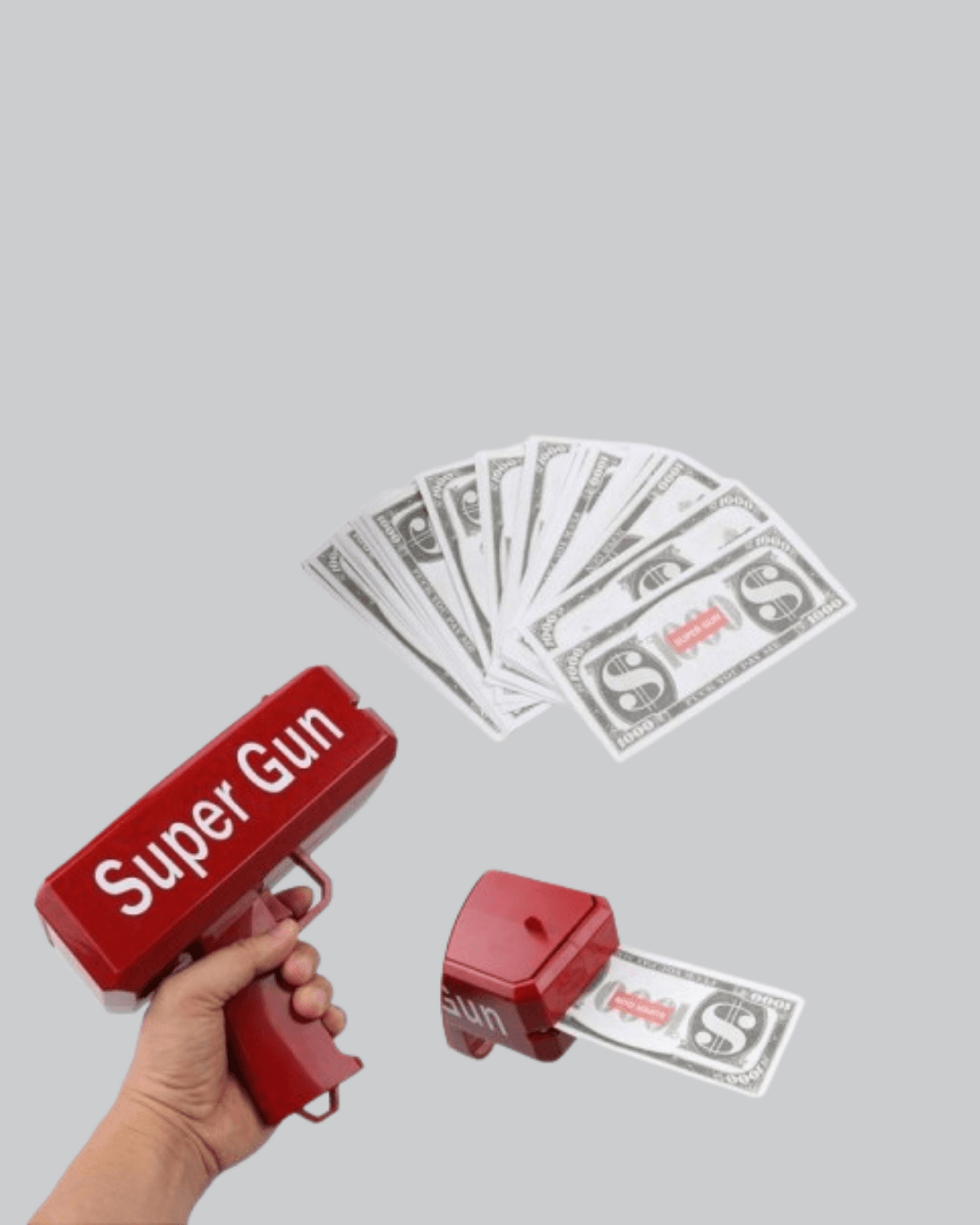 Super Money Gun Para Saçma Tabancası Yüksek Atış Güçlü Kırmızı Model 3