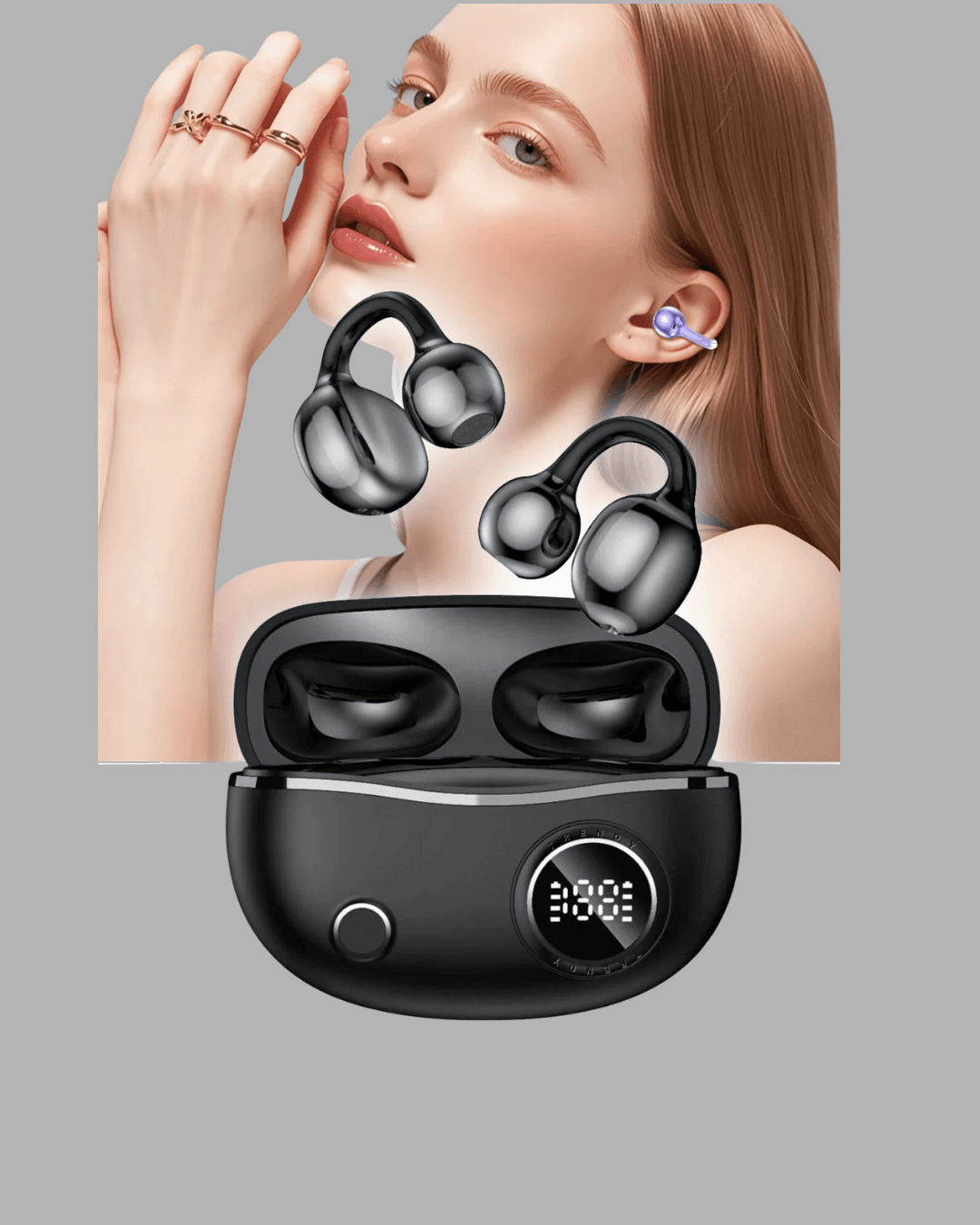 Açık Kulak Bluetooth 5.4 Kulaklık APTX Destekli Ergonomik Kablosuz Kulaklık 4