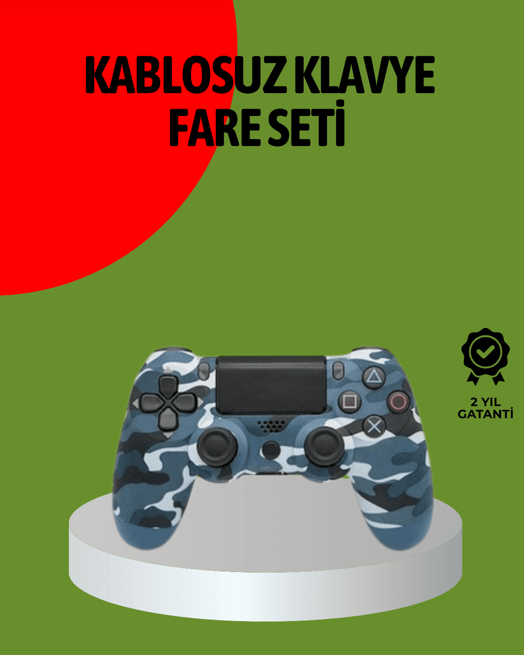 PS4 Kablosuz Oyun Kolu Gecikmesiz Bağlantılı Ergonomik Tasarım Siyah