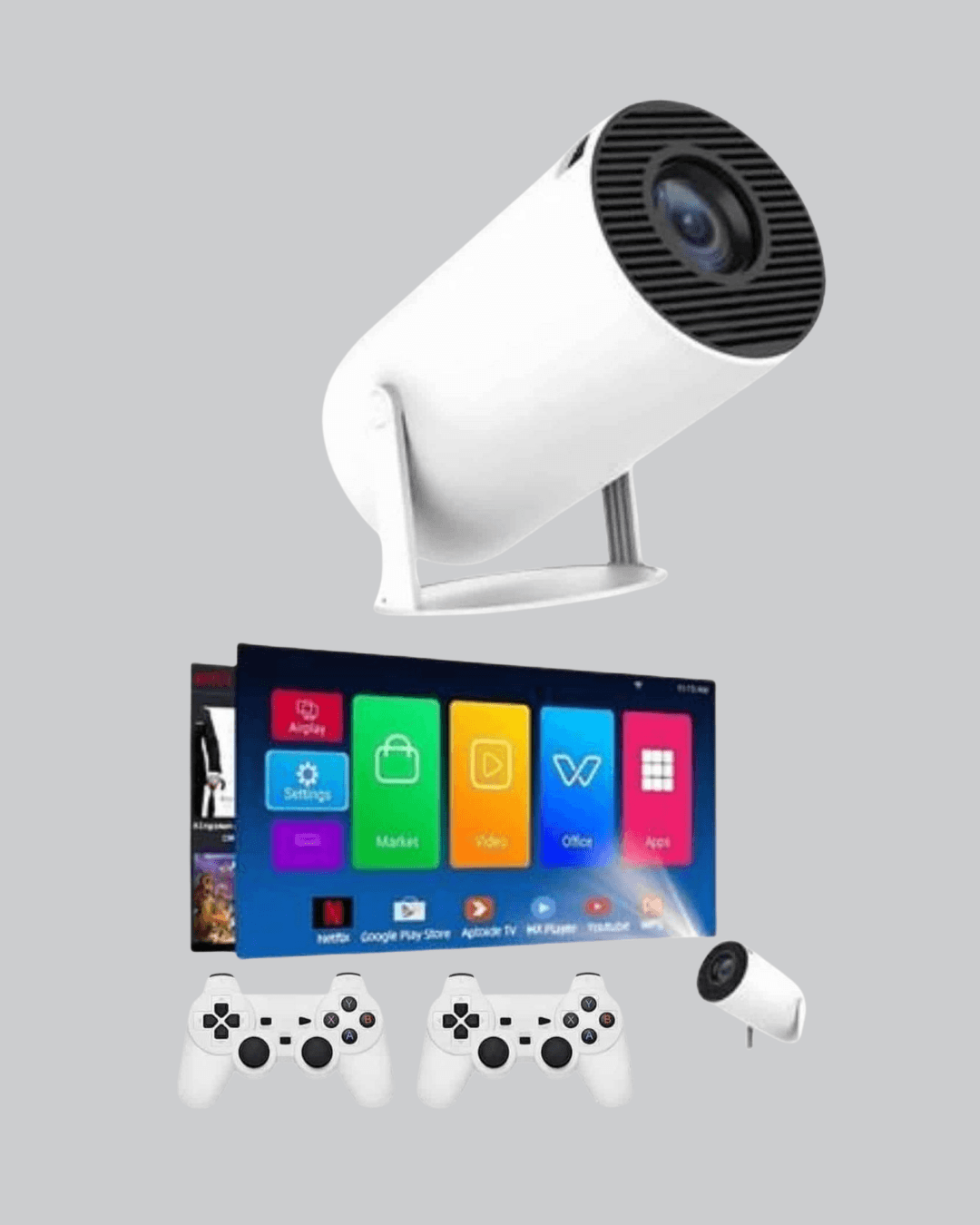 Projeksiyon Cihazı 4K Destekli Kablosuz Bağlantılı Bluetooth 5.0 5