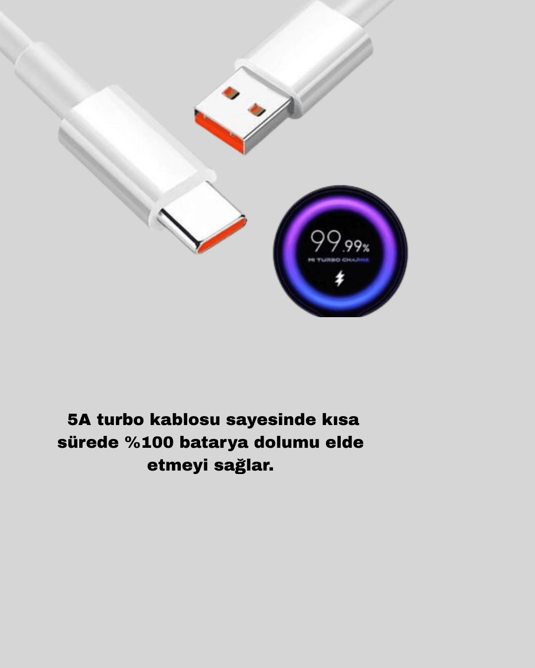 67 Watt Type C Turbo Şarj Seti - Hızlı Şarj Adaptörü ve Kablo 5