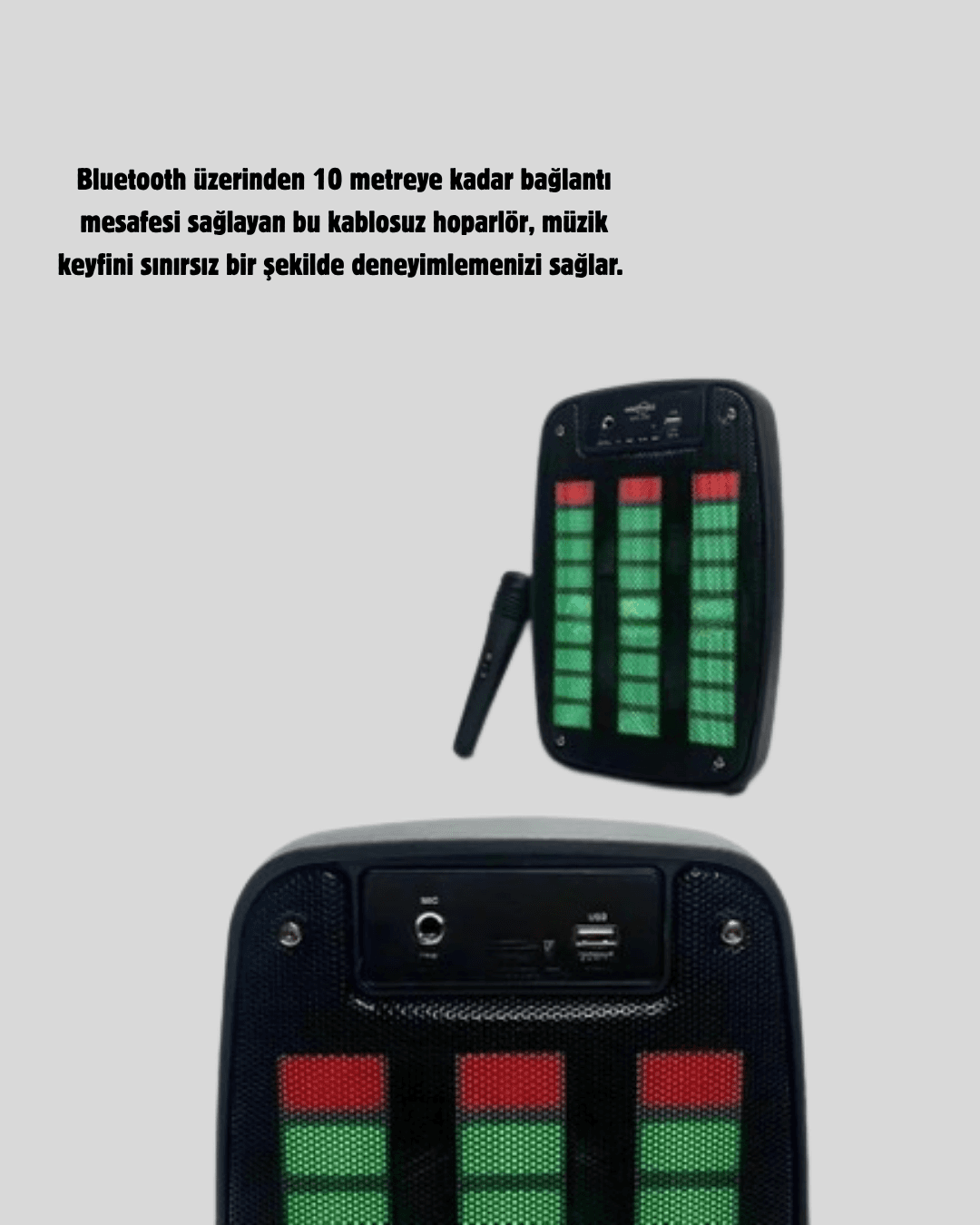GTS 1793 Kablosuz Bluetooth Hoparlör 6.5 İnç Işıklı ve Güçlü Bass 5