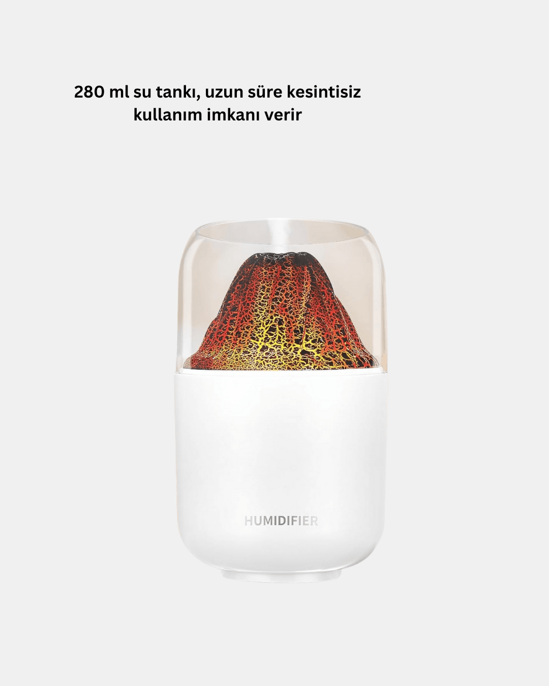 280ml Alev Işıklı Ultrasonik Hava Nemlendirici Sessiz ve USB Şarjlı 4