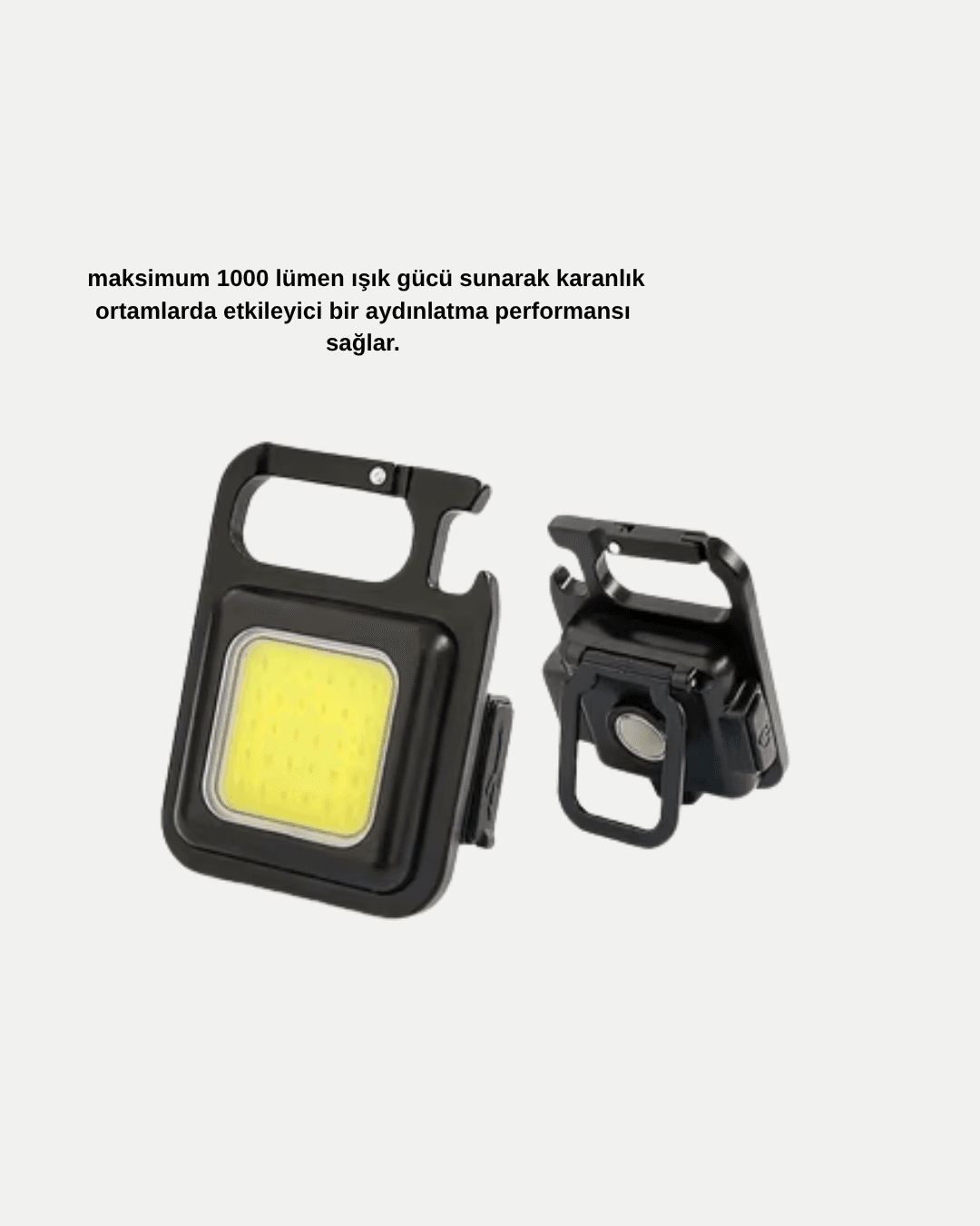 USB Type-C Şarjlı Mini LED Fener Manyetik Katlanabilir 1000 Lümen 5
