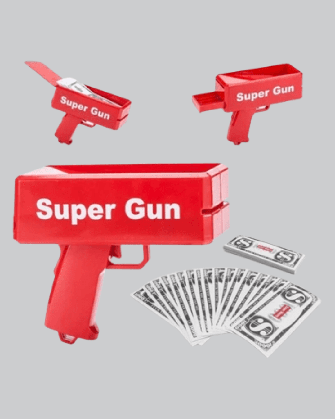 Super Money Gun Para Saçma Tabancası Yüksek Atış Güçlü Kırmızı Model 4
