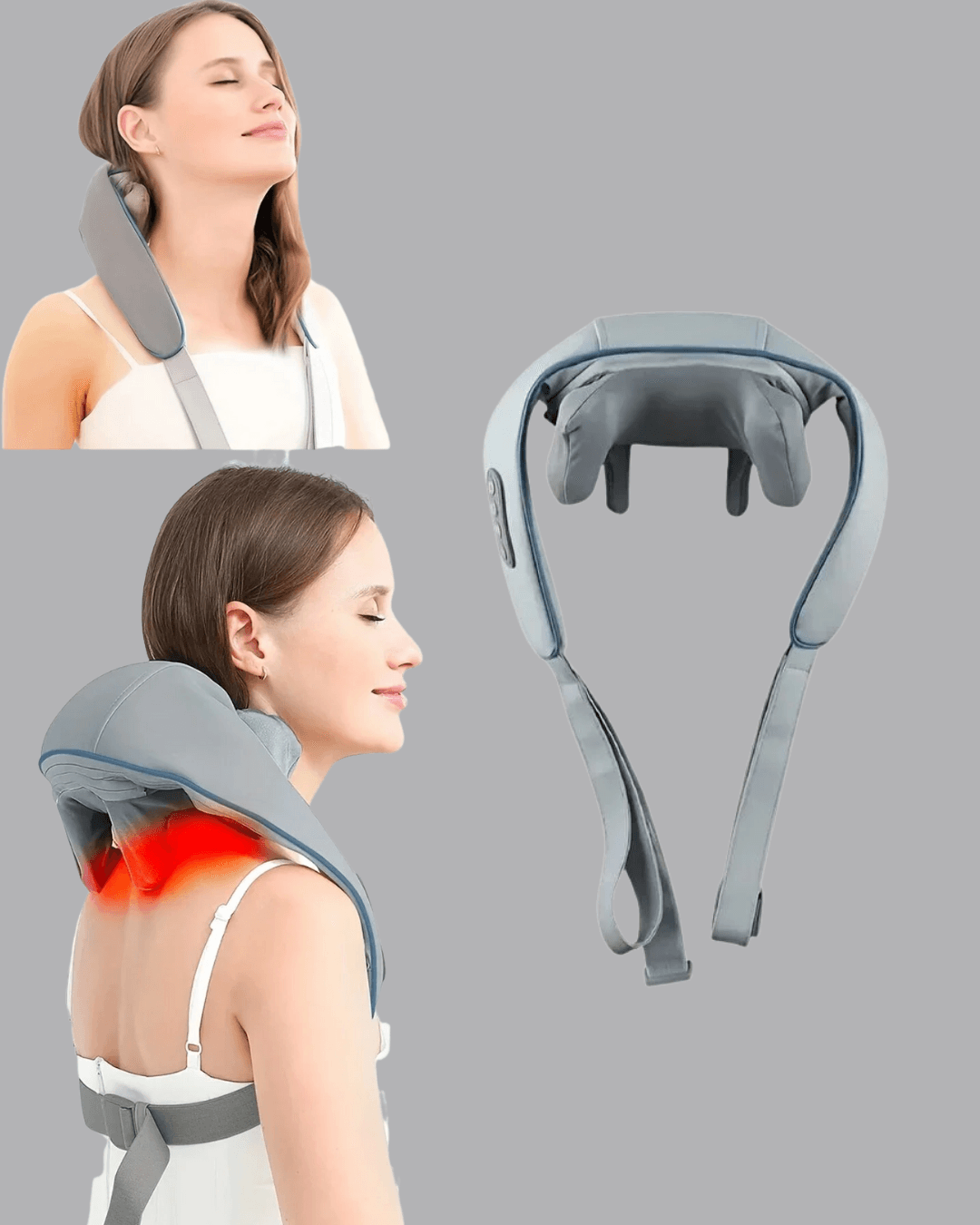Titreşimli Boyun Masaj Cihazı Isı Terapili Şarjlı VNB-01 Ergonomik U Tasarım 6