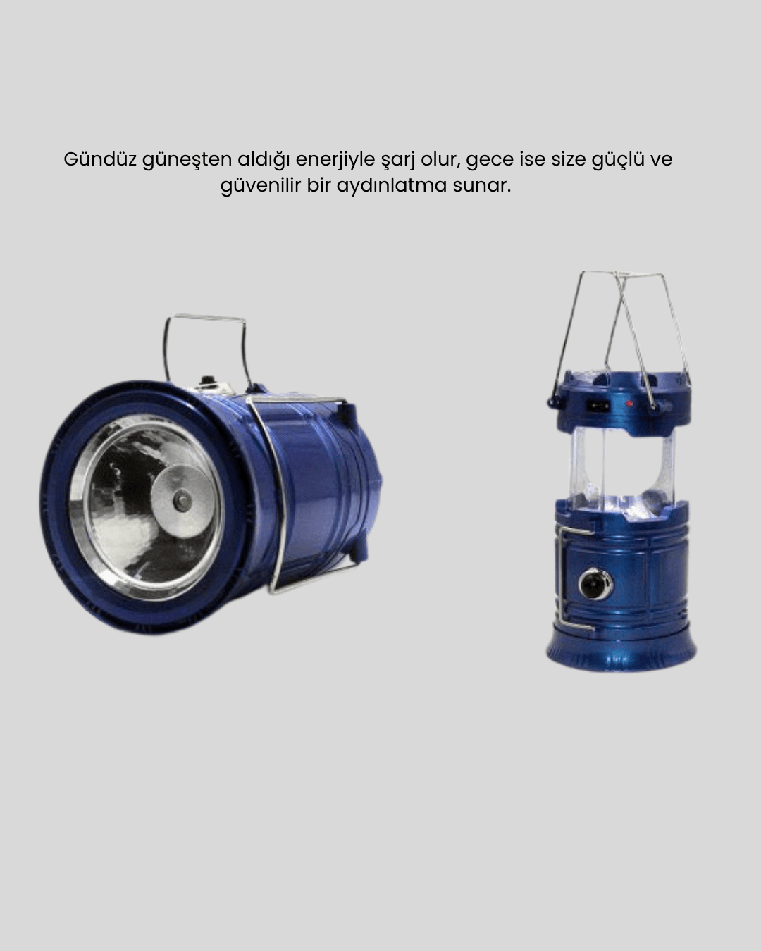 Güneş Enerjili Kamp Lambası Şarjlı Taşınabilir Kompakt Açık Hava Işığı 6