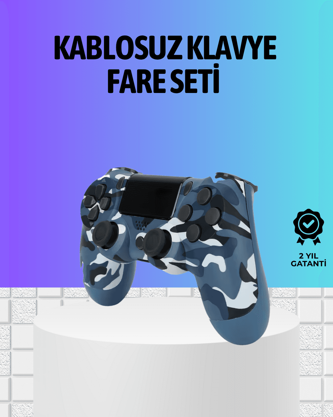 Şarjlı Kablosuz PS4 Oyun Kolu Titreşimli Hassas Kontrol Bluetooth 10m