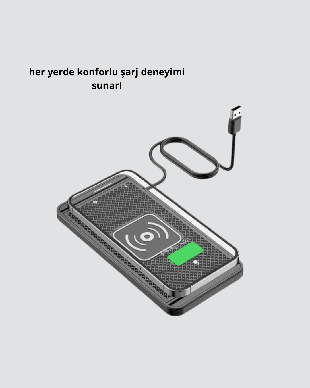 Manyetik Kablosuz Şarj Pedi 15W Hızlı Şarj Kaymaz Silikon Qi Destekli 6