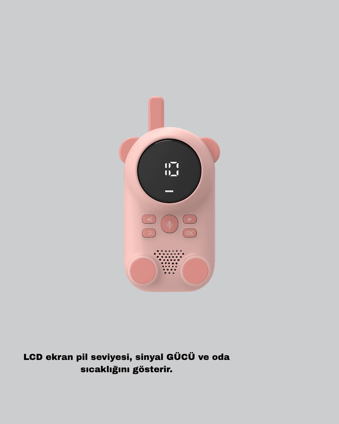 Bebek Telsizi LCD Ekran VOX İki Yönlü İletişim USB Şarj Hafif 6