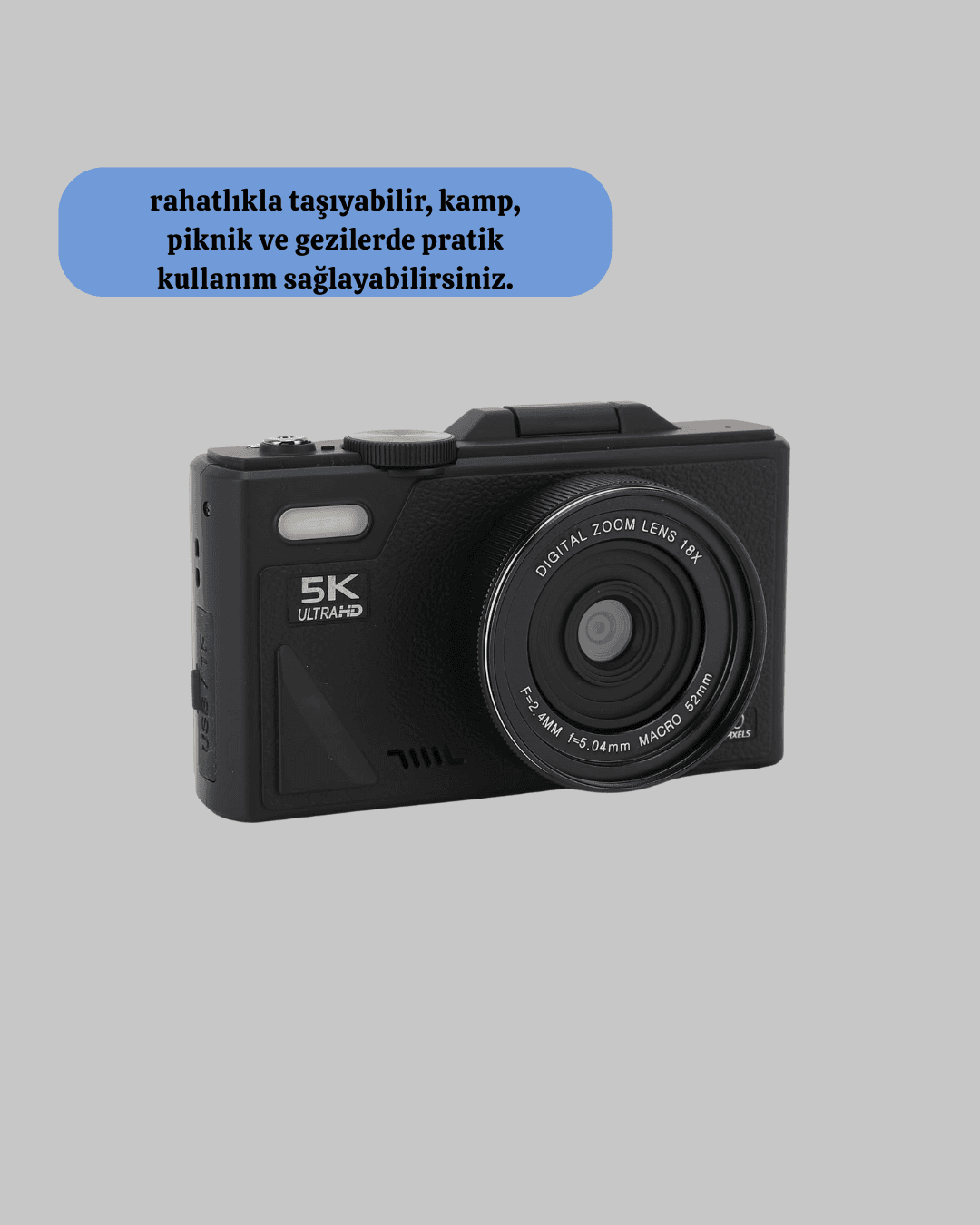 5K UHD Dijital Kamera 75MP Sensör 18x Zoom Stabilizasyonlu 3
