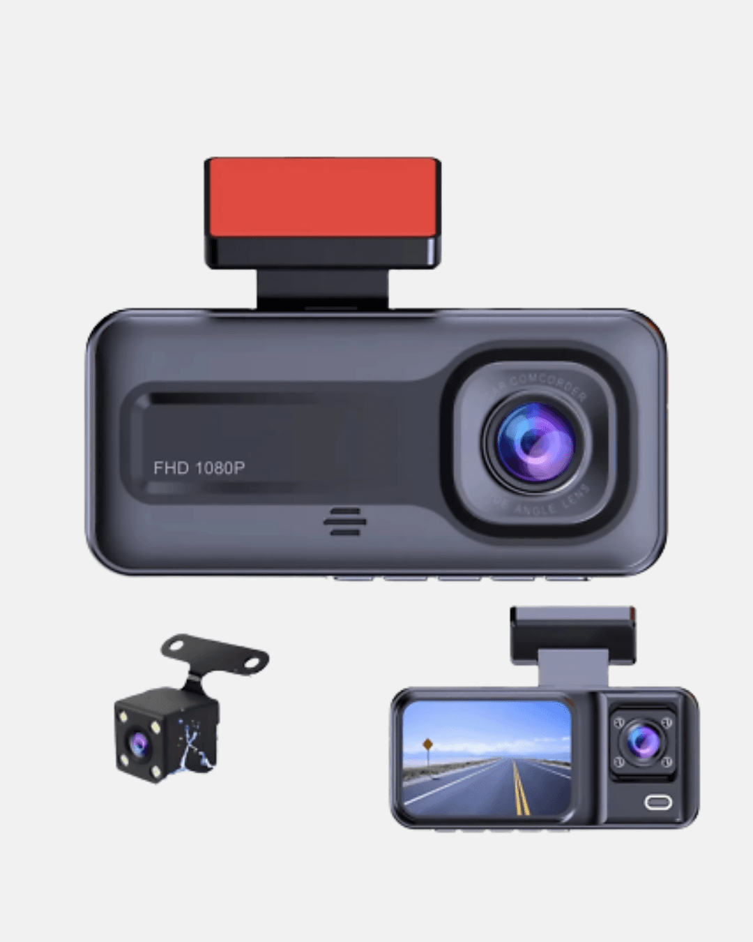 Üç Kameralı Dash Cam 170° Geniş Açılı Full HD Gece Görüşlü 6