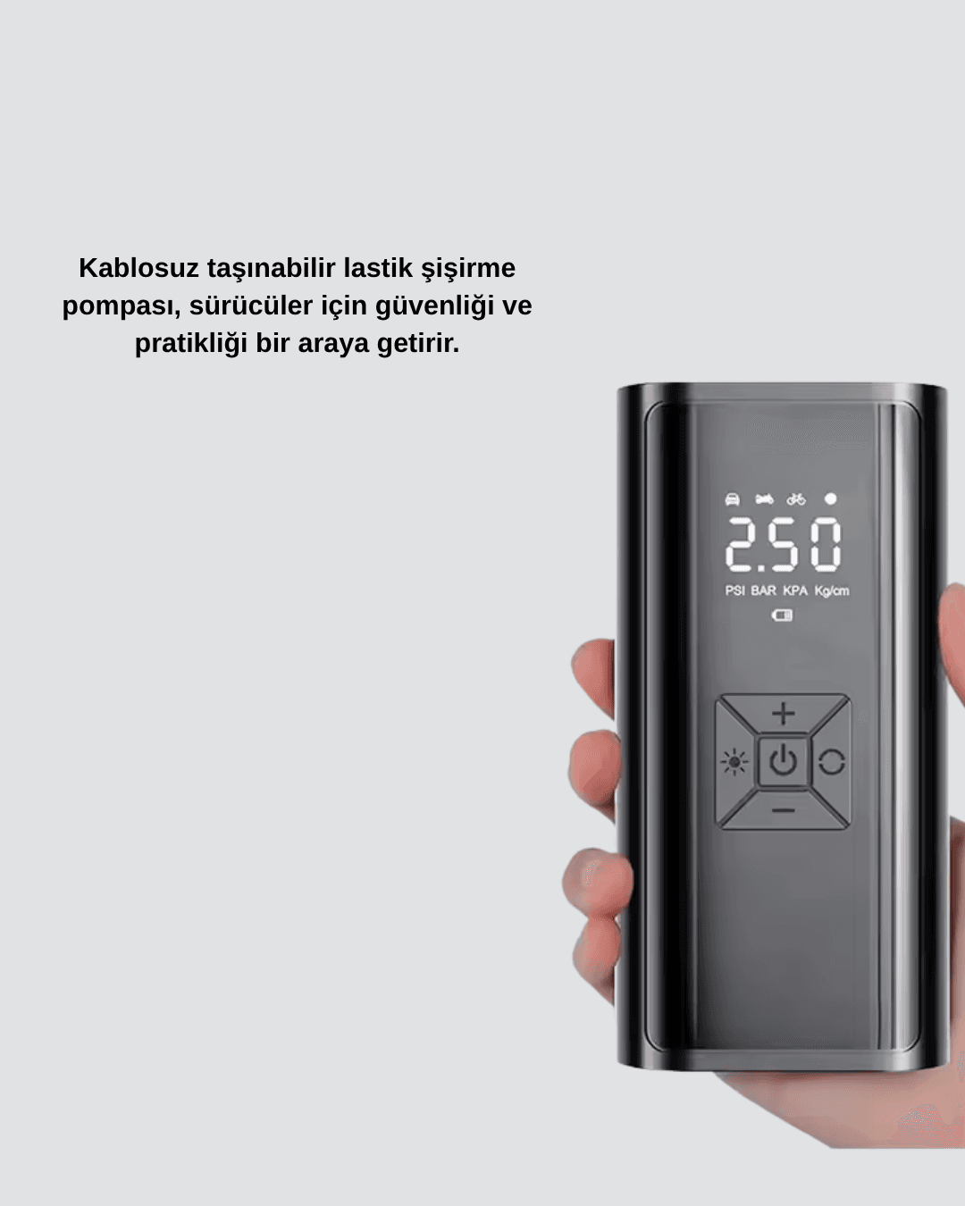 Taşınabilir 80W Kablosuz Lastik Şişirme Pompası Dijital Ekranlı 6