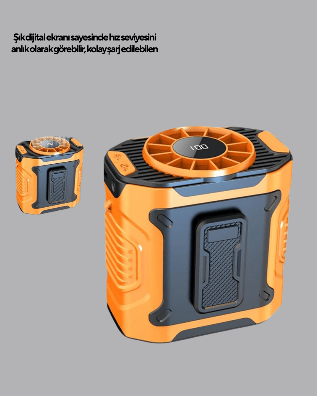 Turbo Mini Taşınabilir Fan – 100 Kademeli Dijital Hız Kontrolü ve Type-C Şarj 6