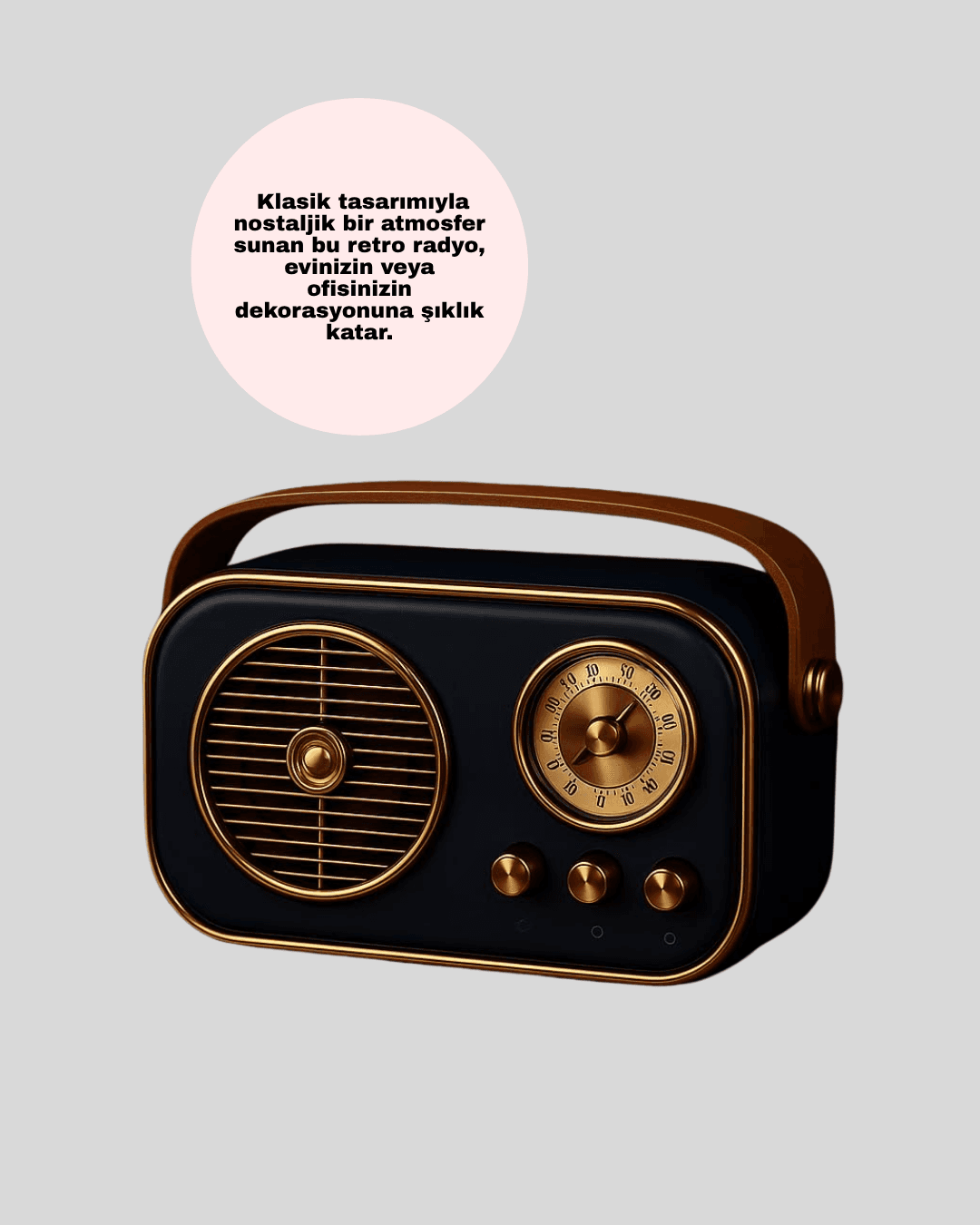 Retro Tarz Kablosuz Radyo – Bluetooth, USB ve TF Kart Girişli 4