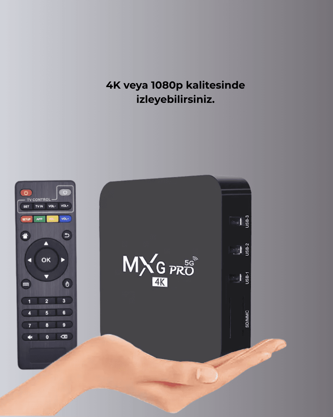 Android TV Box 4K – 2GB RAM 16GB ROM, Kablosuz Wi-Fi Medya Oynatıcı 3