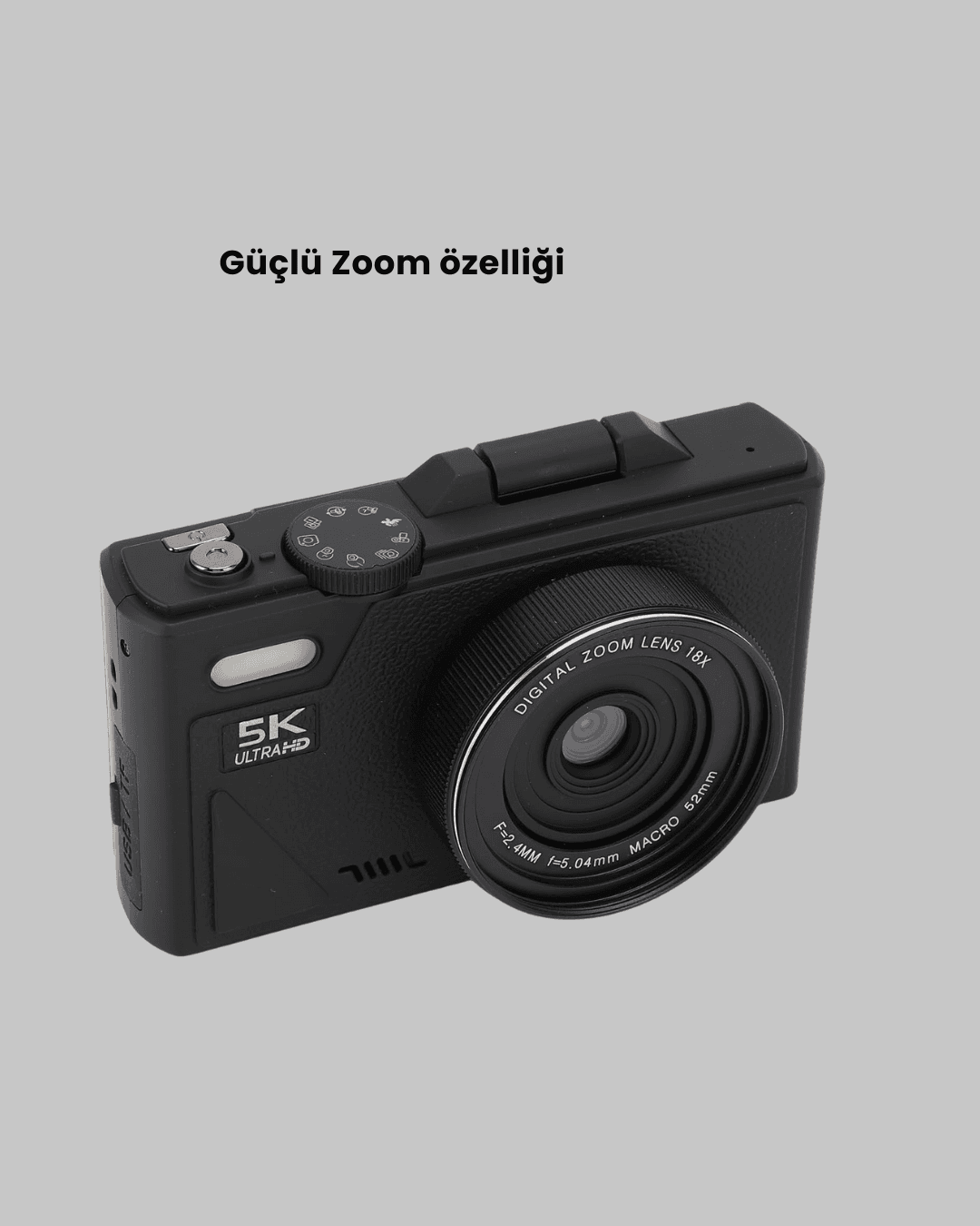 5K UHD Dijital Kamera 75MP Sensör 18x Zoom Stabilizasyonlu 4