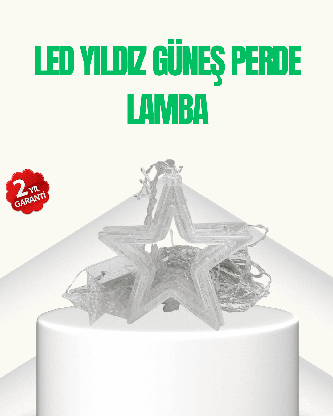 Yıldız Figürlü Perde Peri Led 3x3 Metre Dekoratif Işık