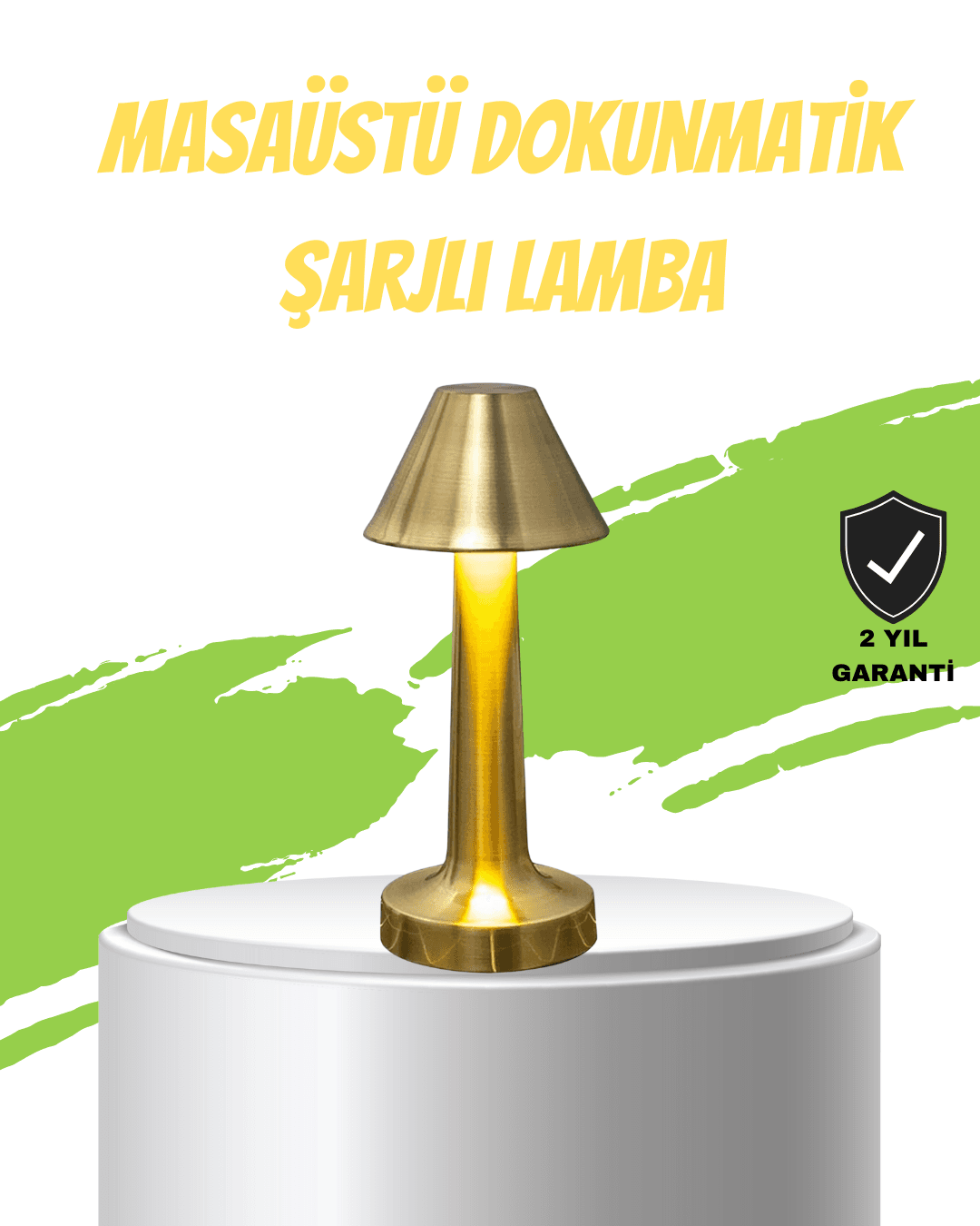 LED Masa Lambası 3 Renk Ayarlı Şarjlı Kablosuz Modern Tasarım