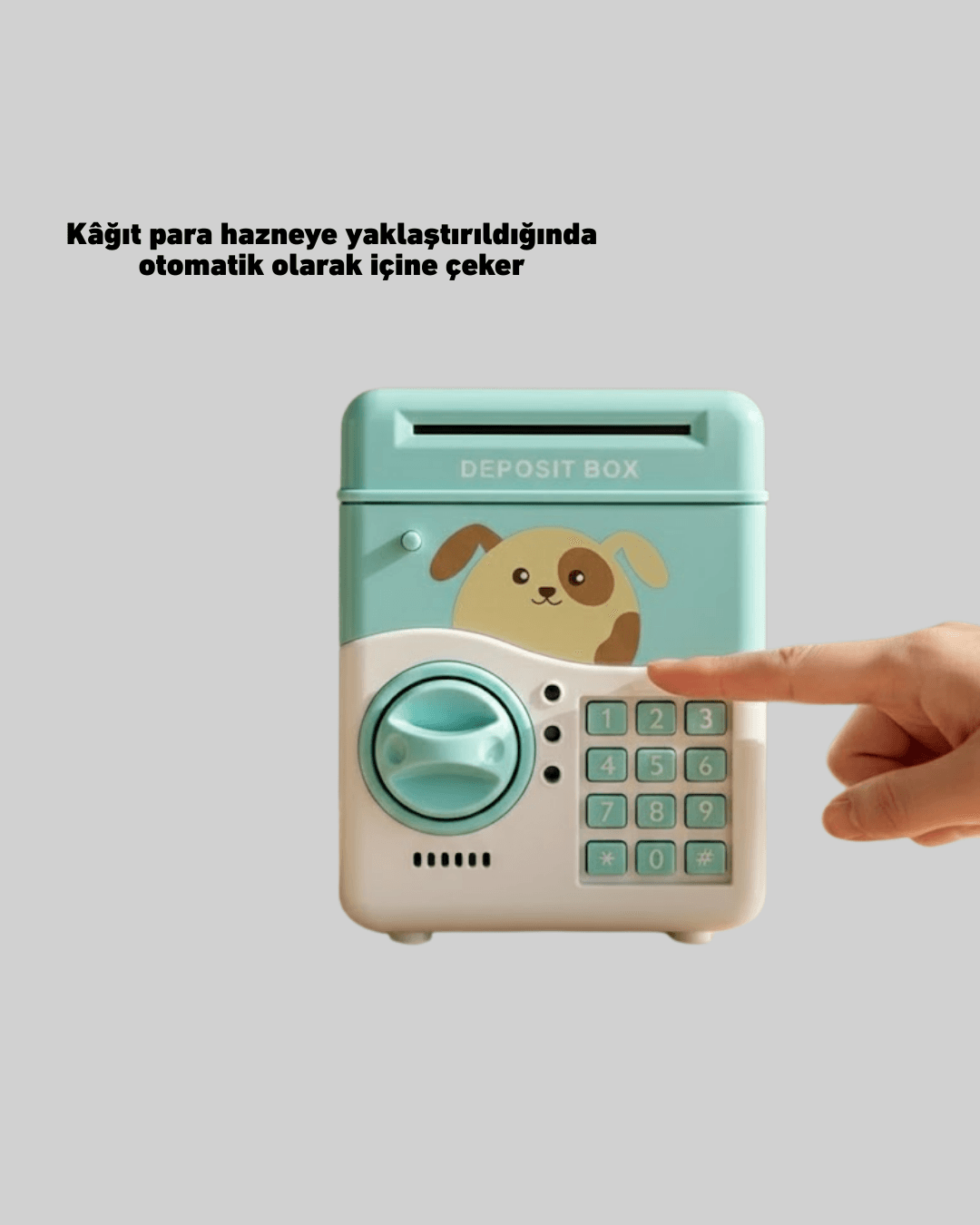 Su Yeşili Işıklı Sesli Elektronik Şifreli Çocuk Kumbarası 6