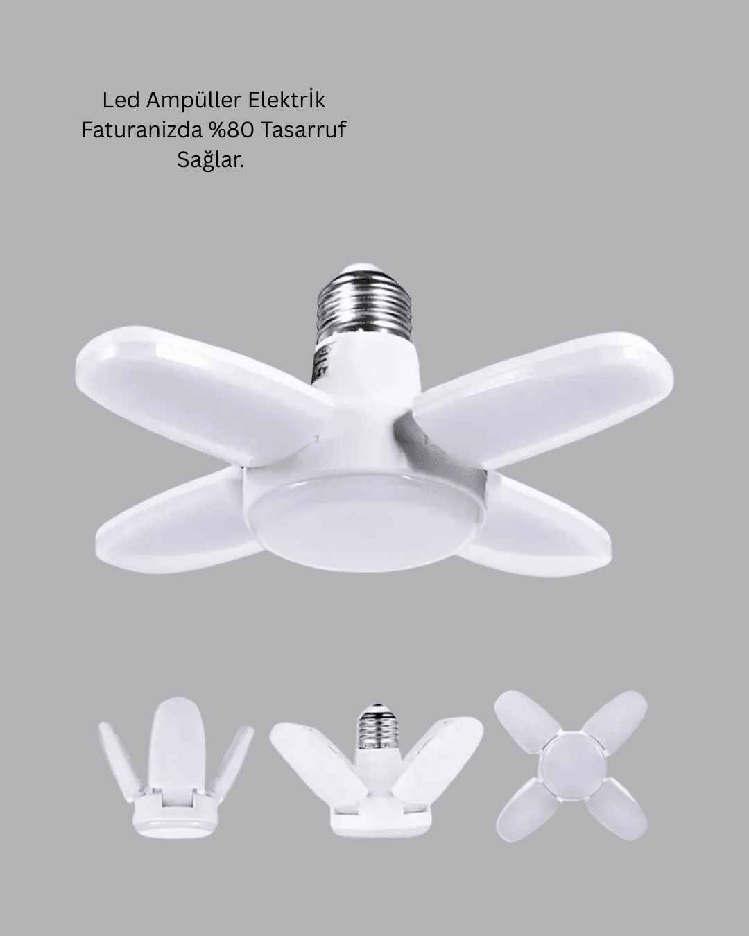 Enerji Tasarruflu LED Ampül 60 Watt 4 Kollu Beyaz Işık 6
