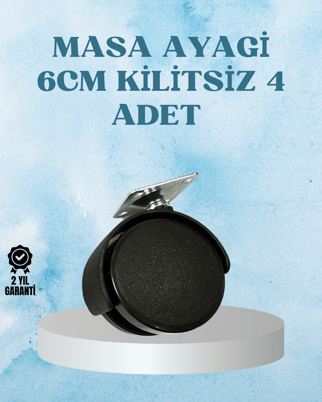 Kilitsiz Mobilya Tekerleği 6 cm 4 Adet Dayanıklı Tasarım